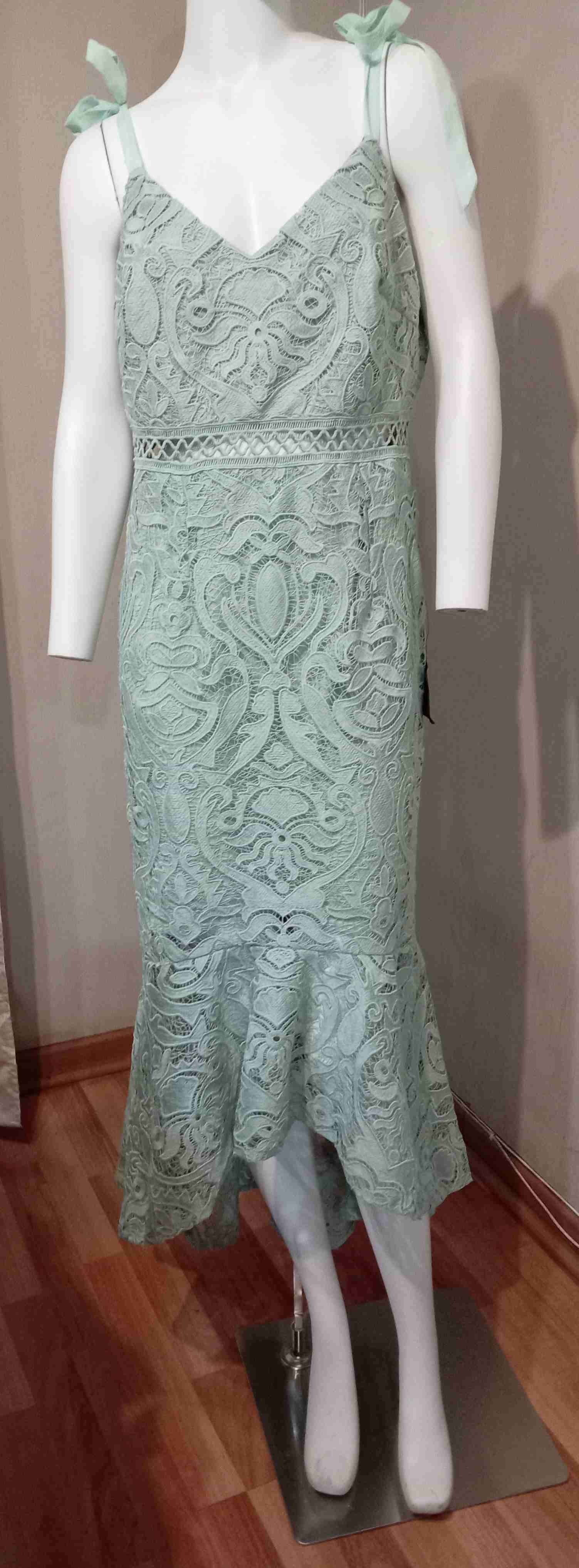 Vestido de encaje verde menta - miniatura 2