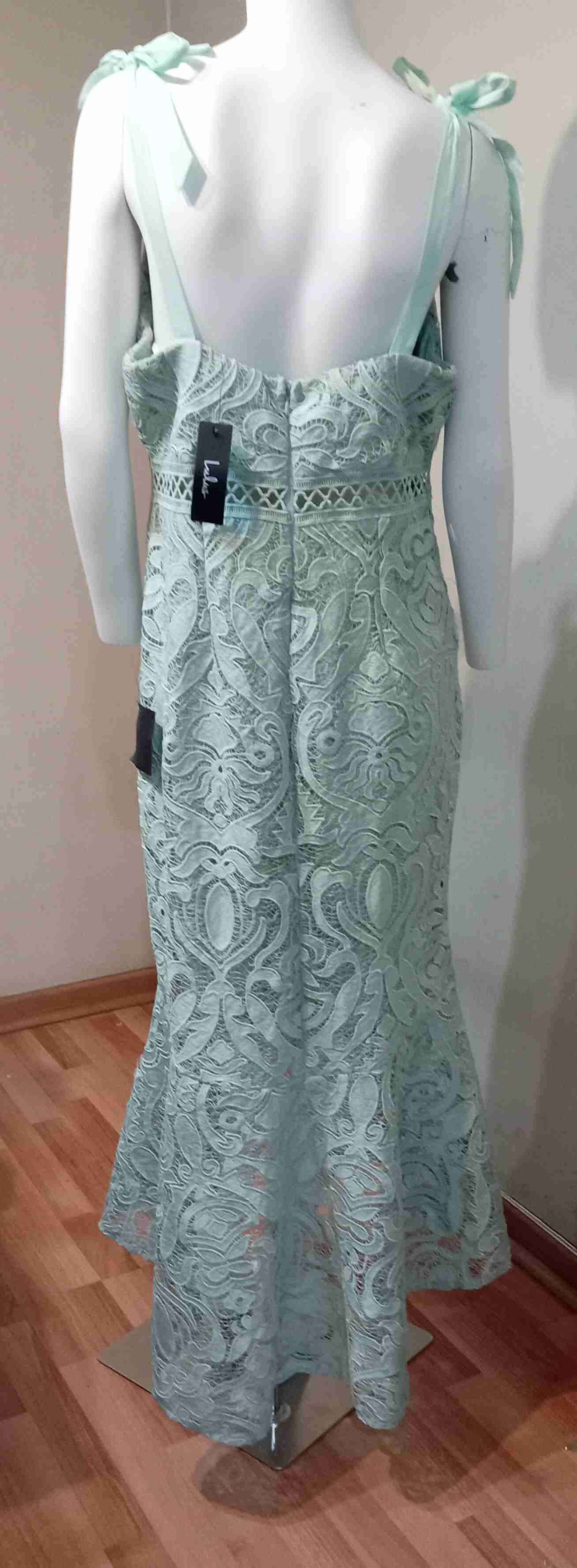 Vestido de encaje verde menta - miniatura 3