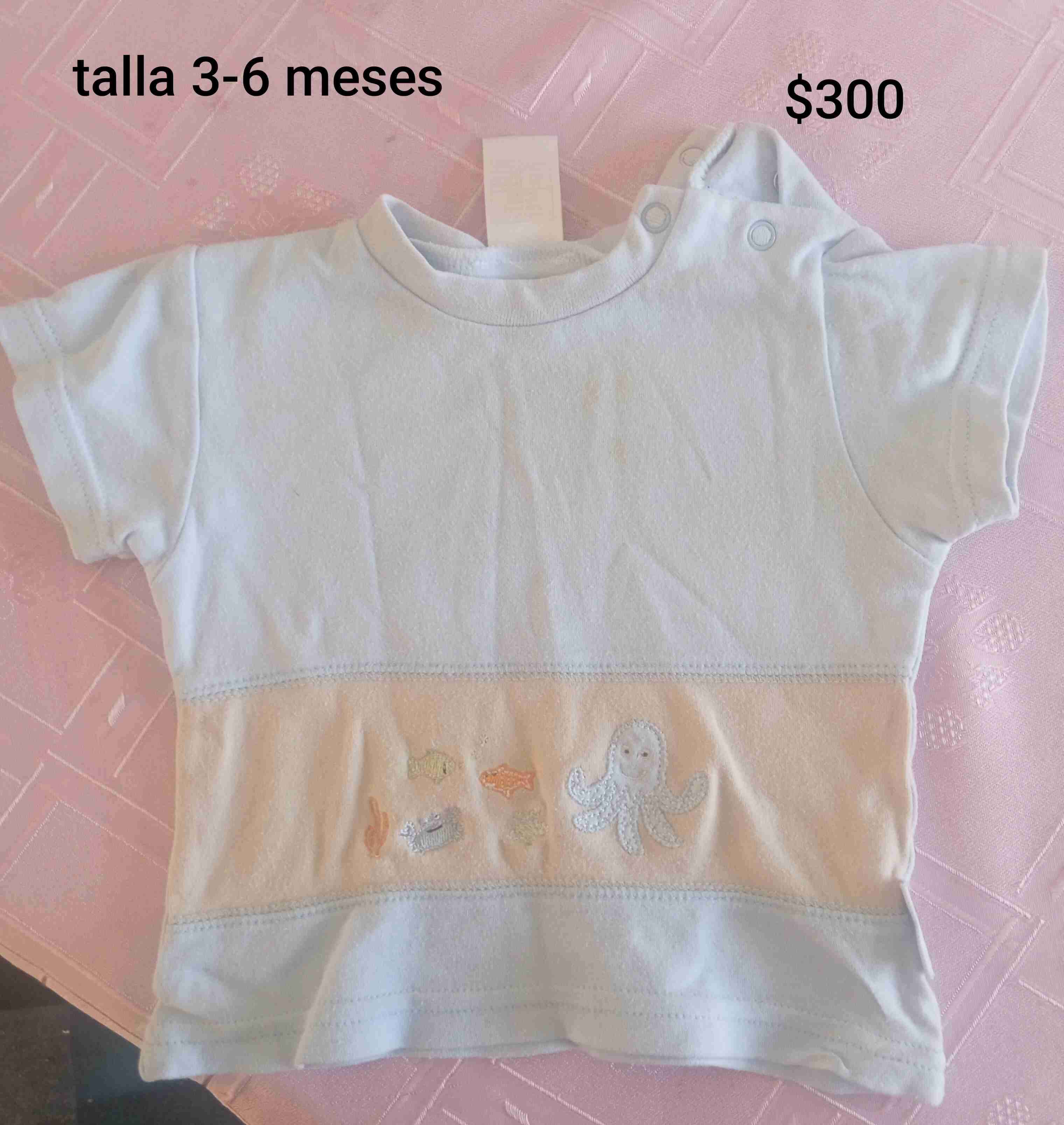 Polera bebé azul 3-6 meses