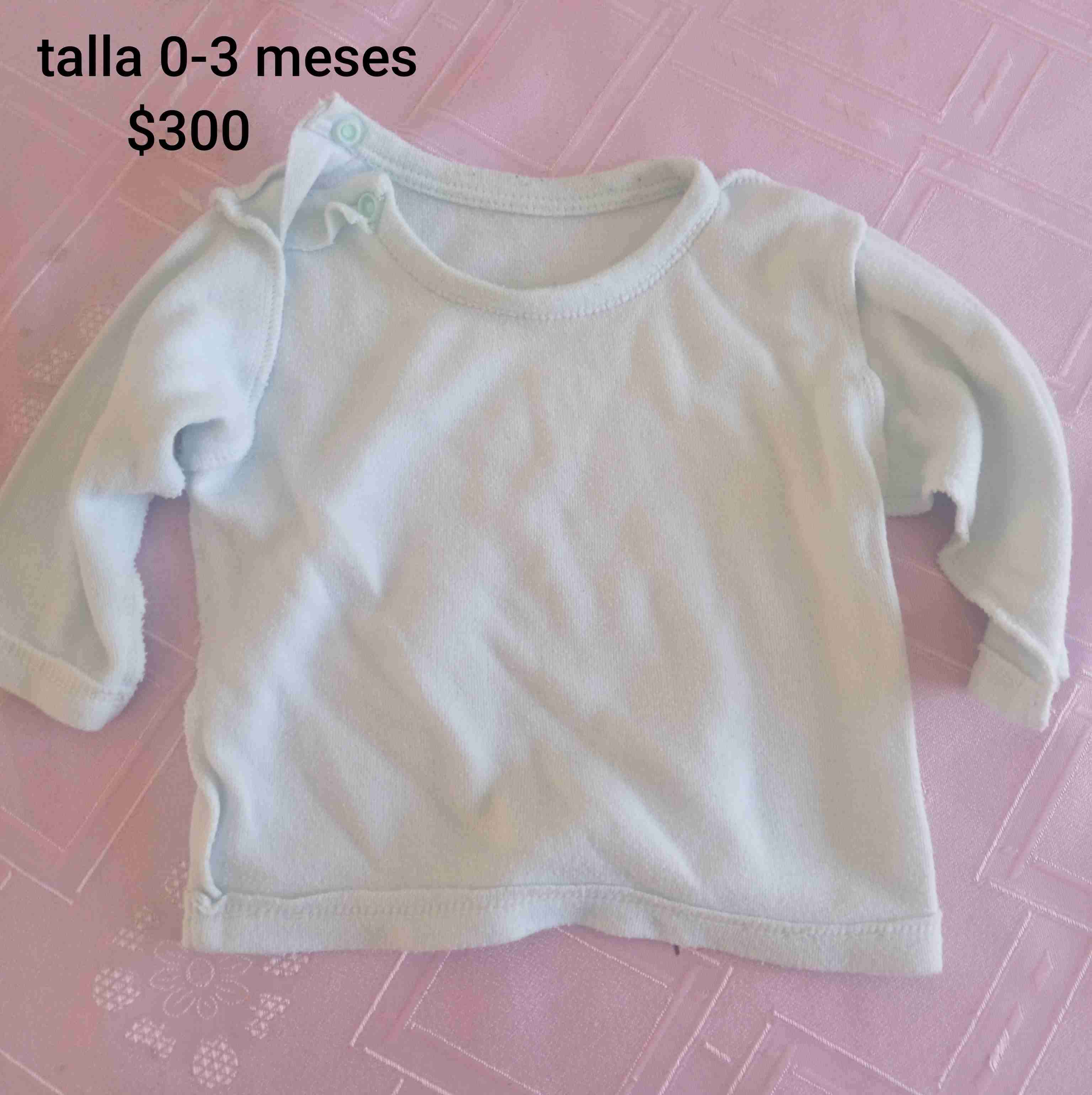 Polera de bebé 0-3 meses celeste