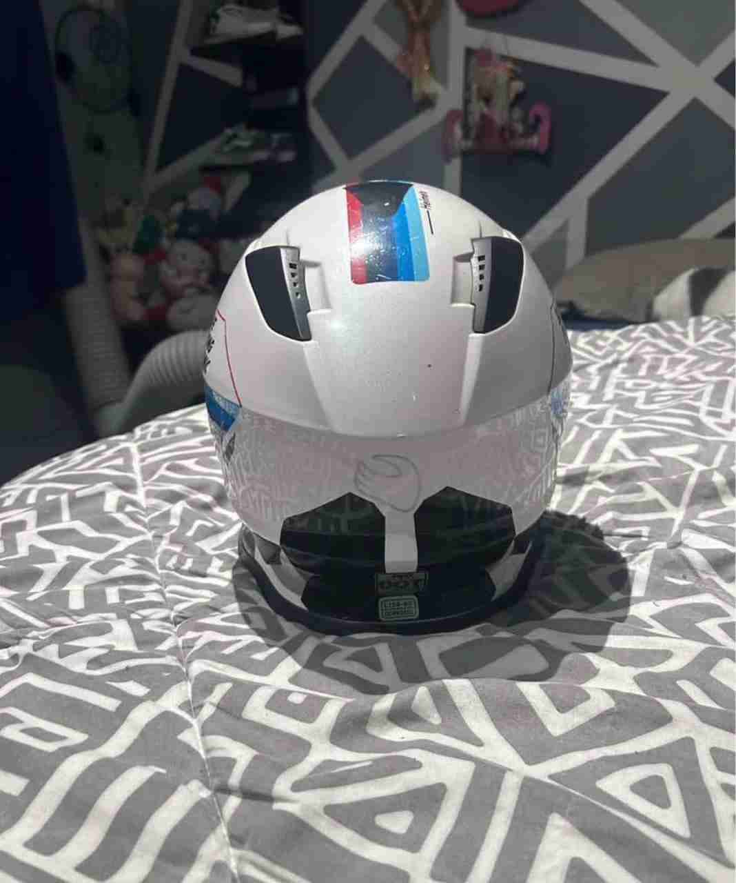 Casco integral para moto blanco - miniatura 3