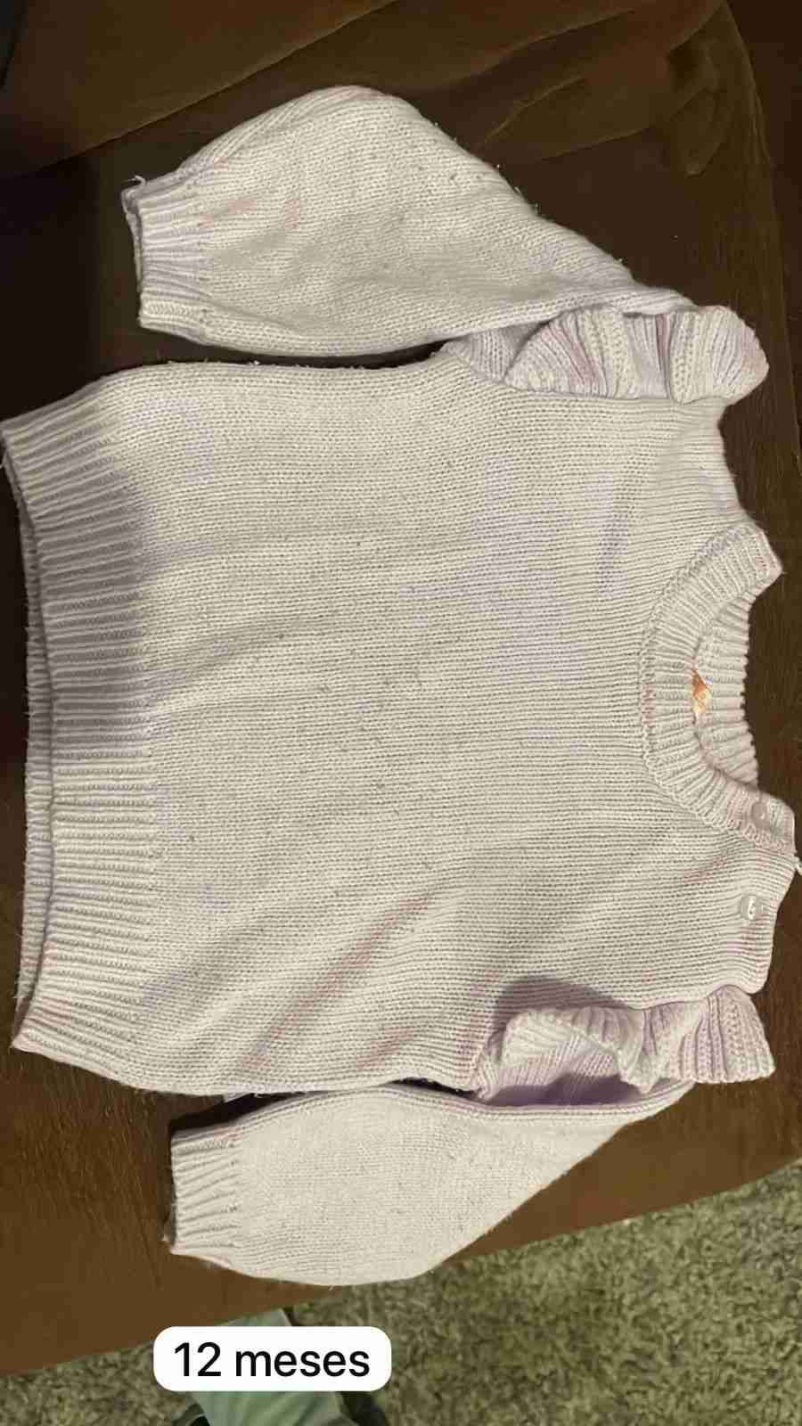 Suéter blanco para niña 12 meses