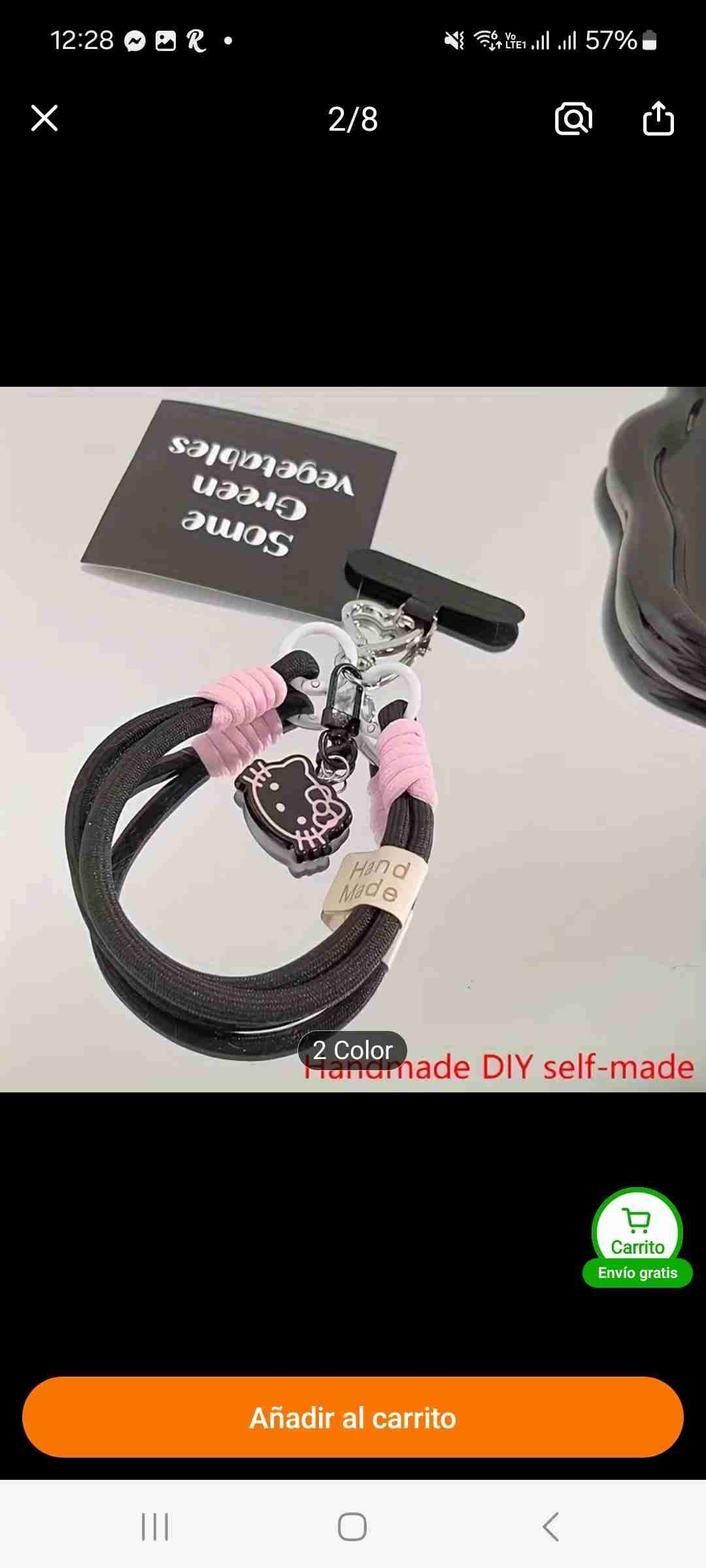 Cordón para Teléfono Hello Kitty 3D Giratorio - miniatura 2