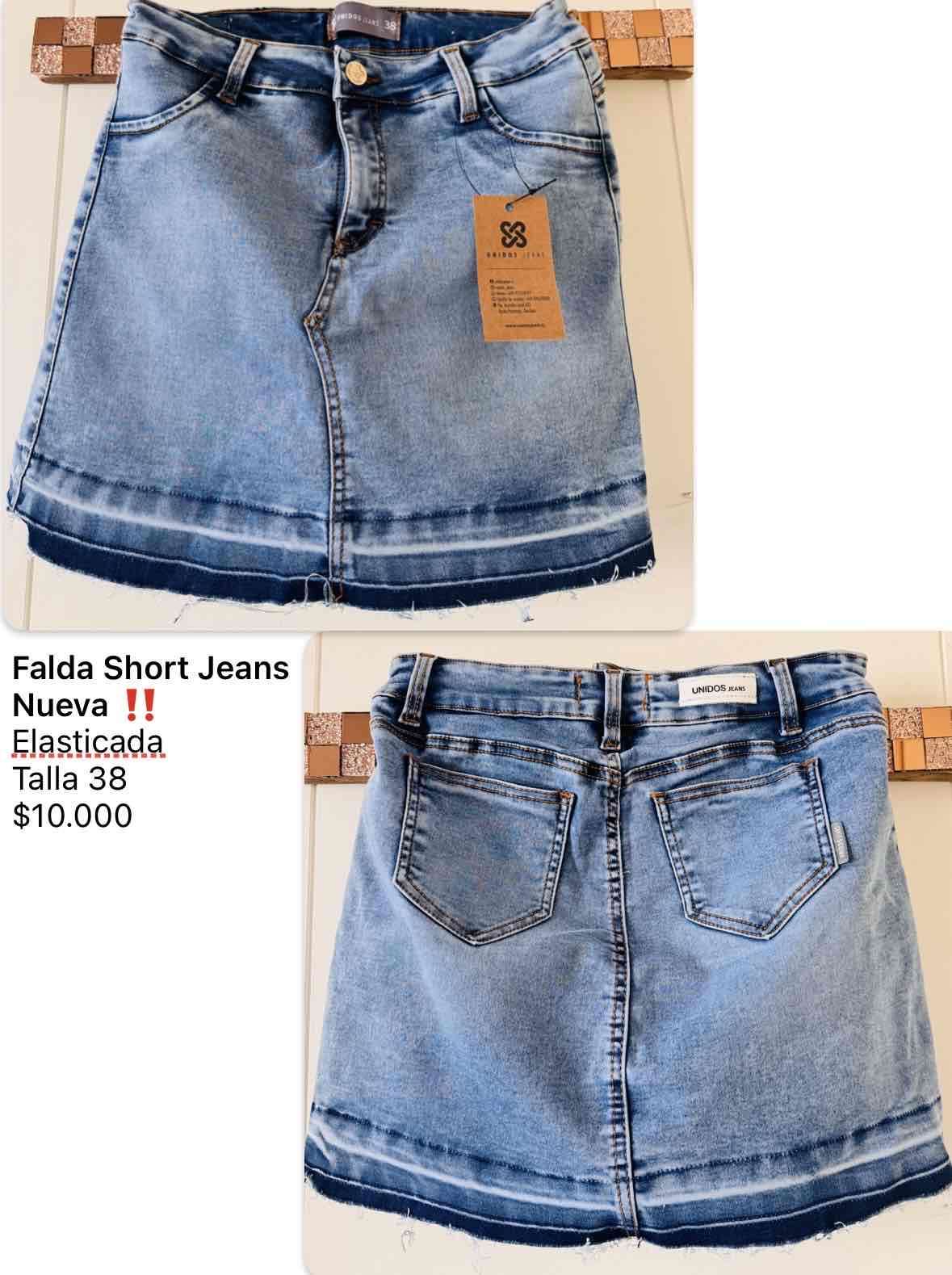 Falda/short de jeans elástica nueva