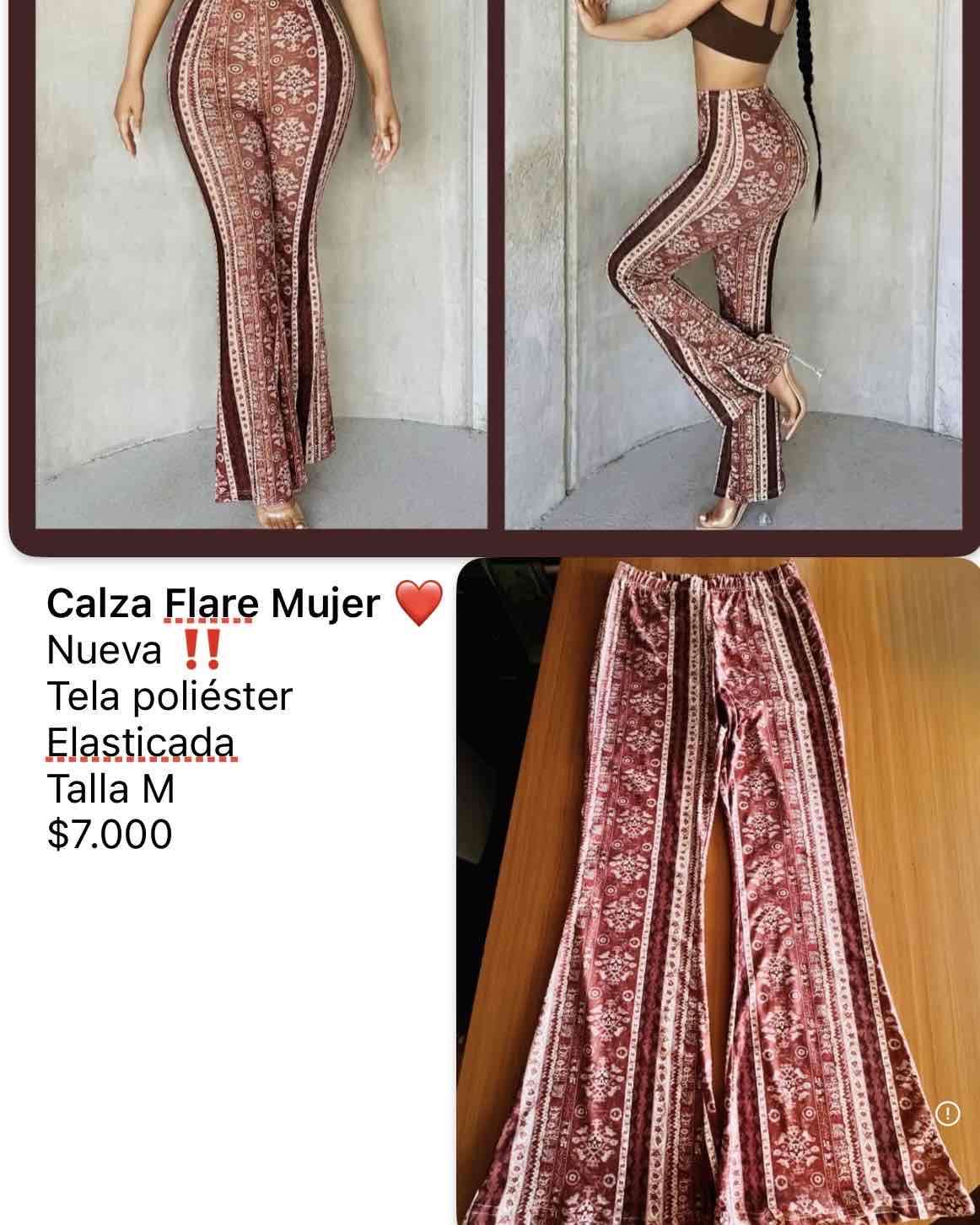 Calza flare mujer estampada nueva