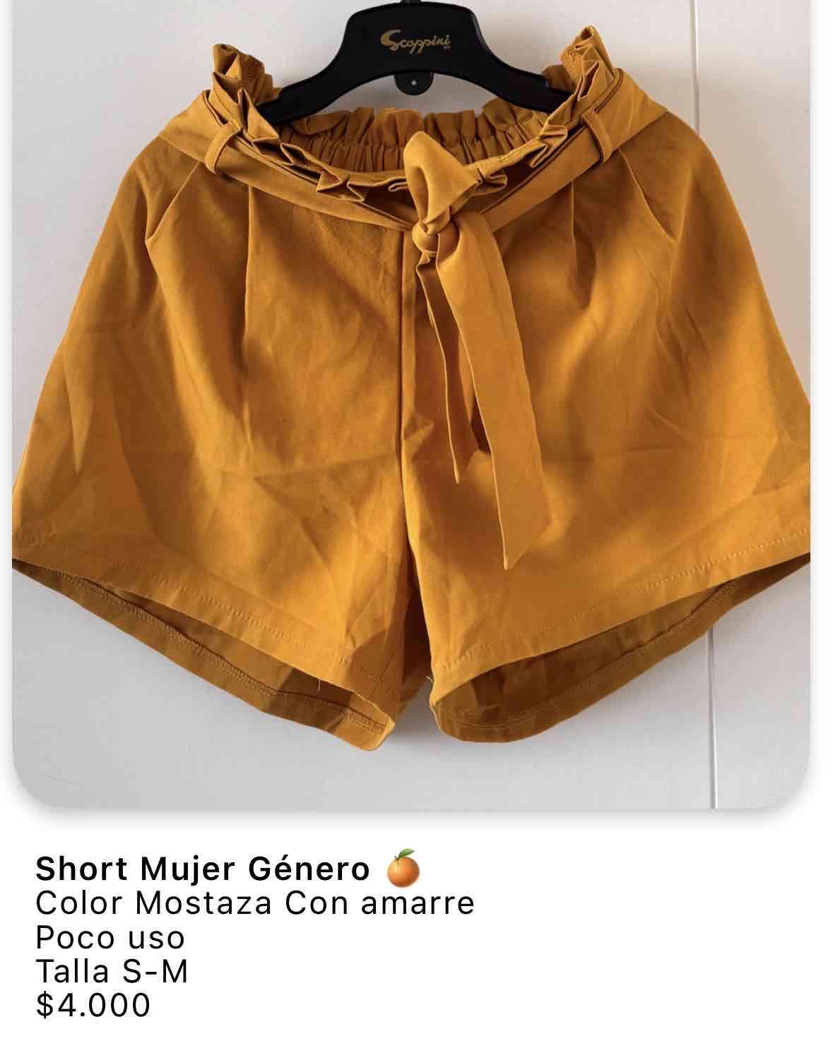 Shorts mostaza con amarre