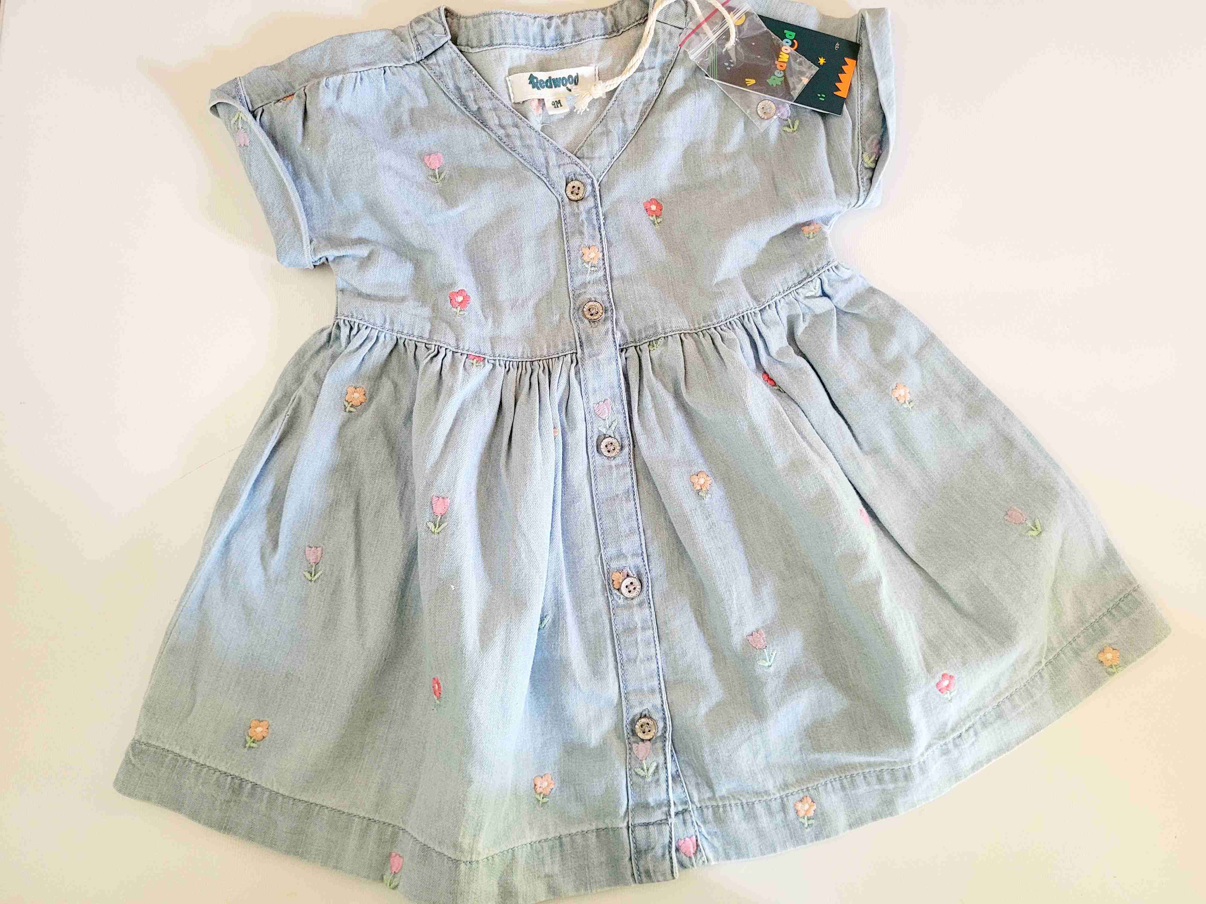 Vestido bordado flores 9 M