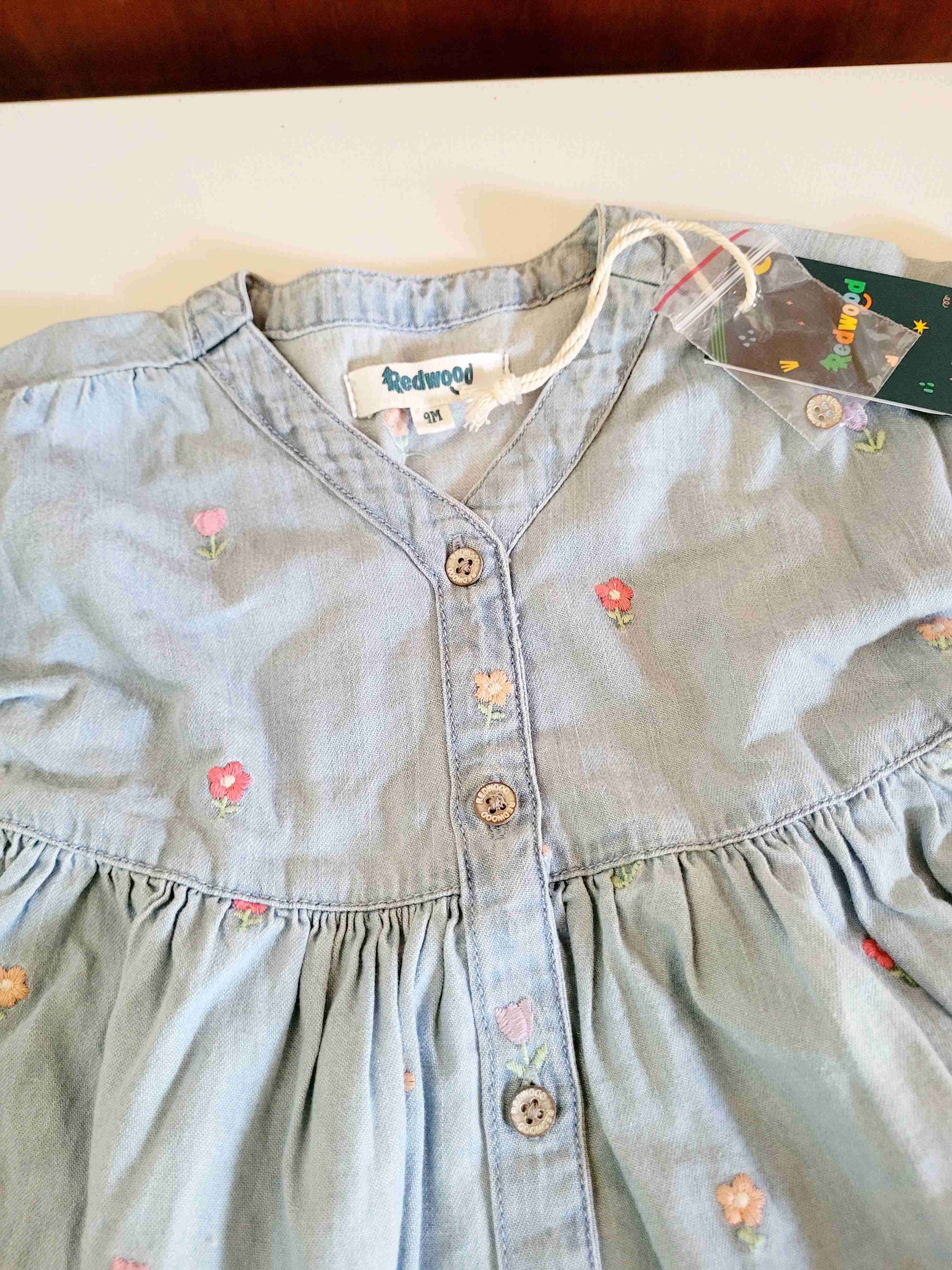 Vestido bordado flores 9 M - miniatura 2