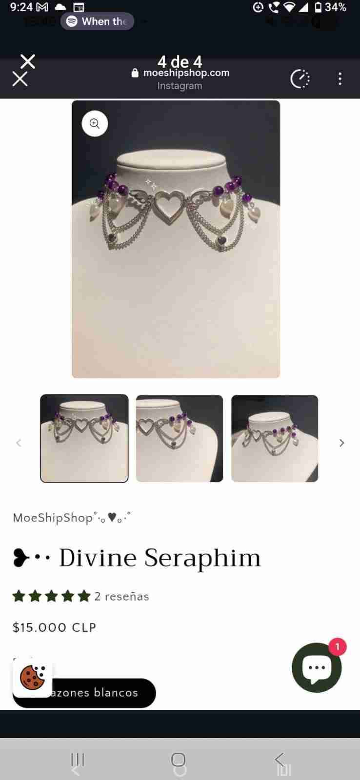 Choker gótico con corazones - miniatura 2