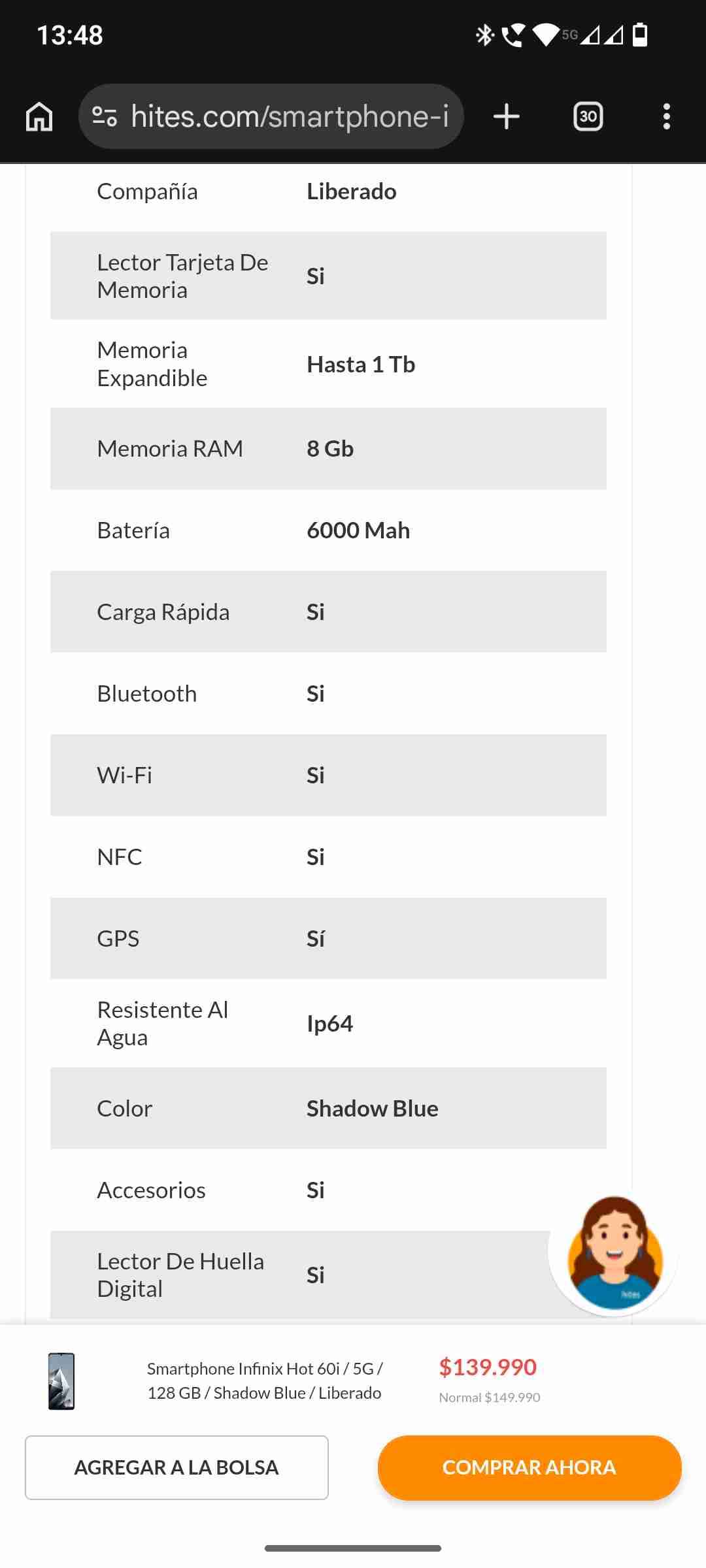 Smartphone Infinix Hot 60i 128GB - miniatura 3
