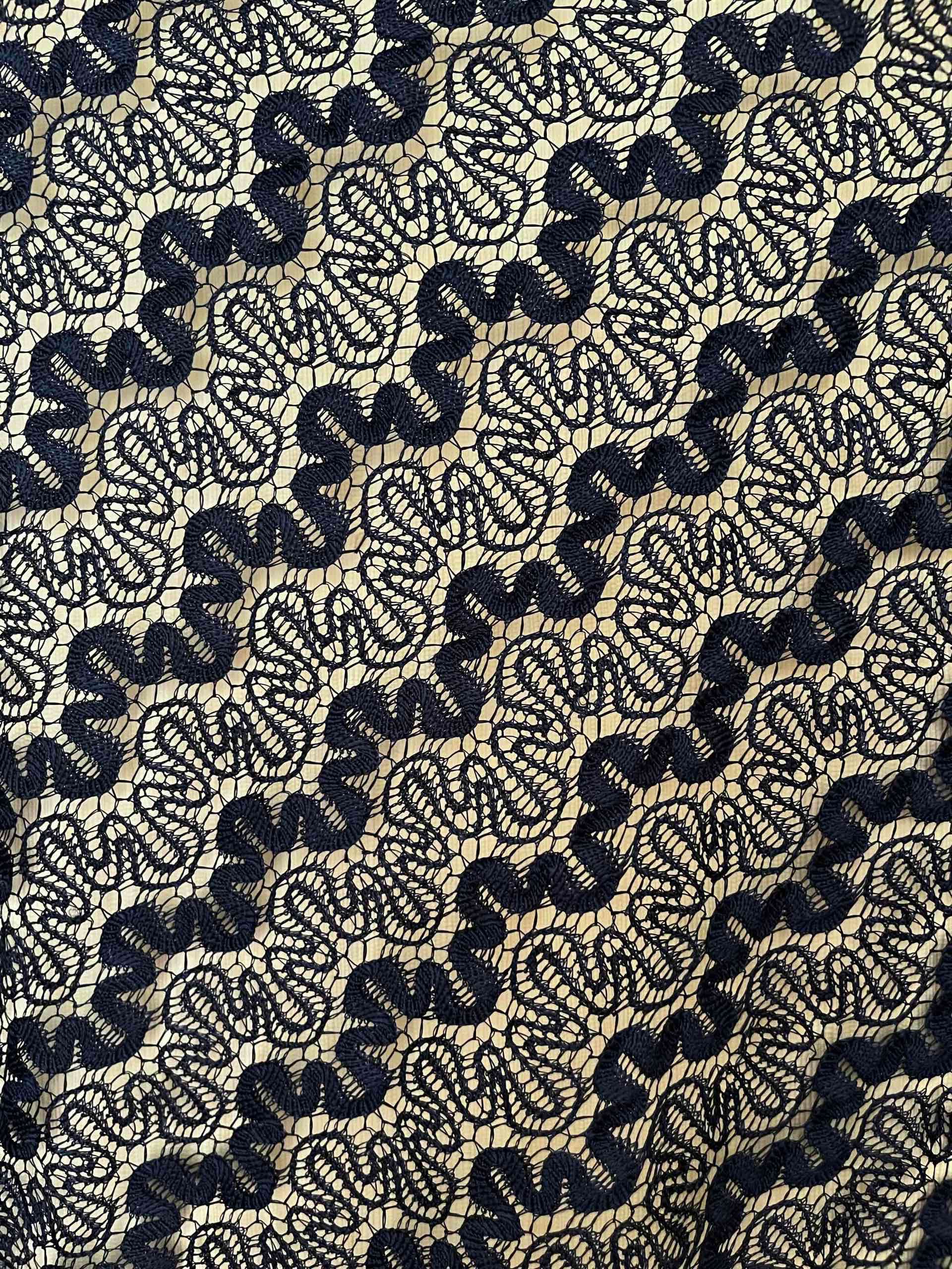 Chal echarpe femenino encaje azul - miniatura 2