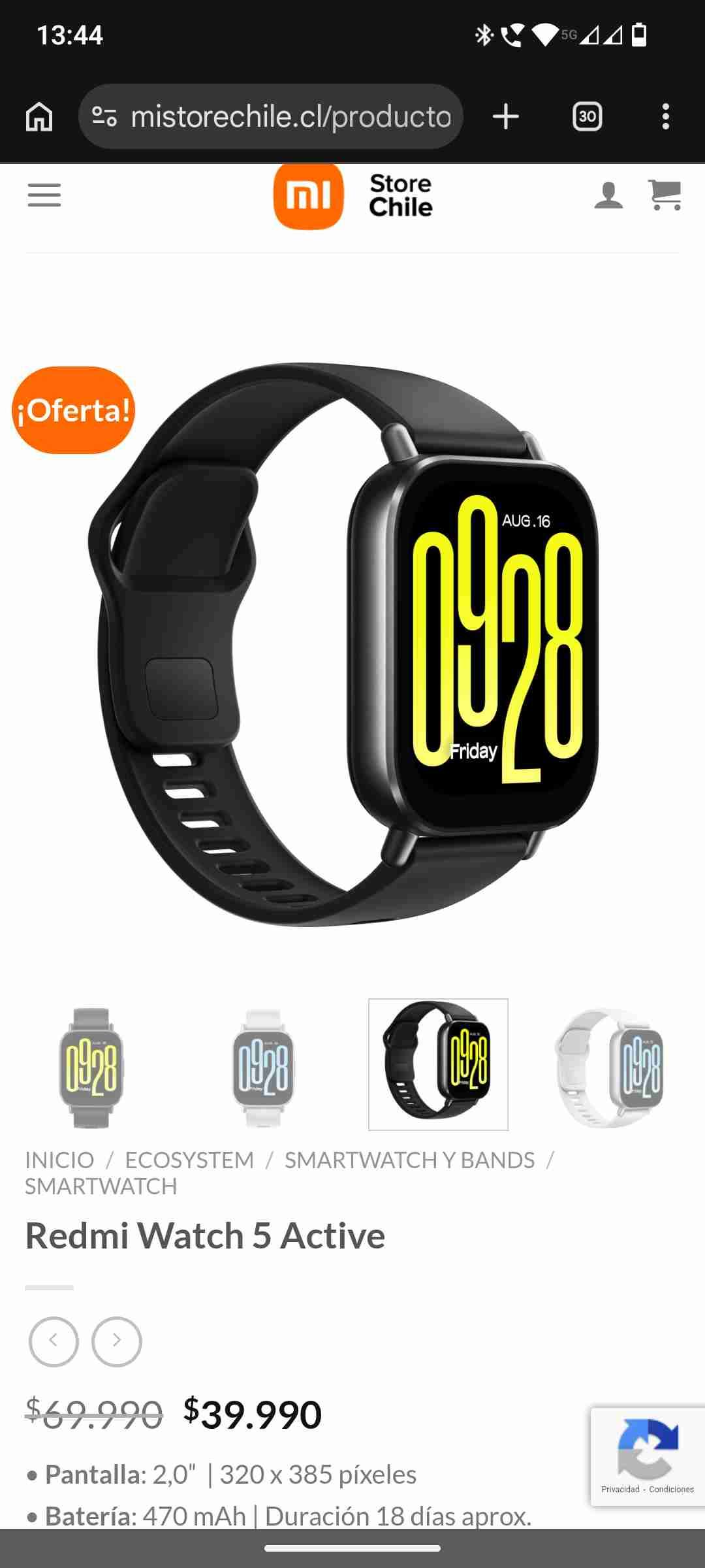 Redmi Watch 5 Active Negro