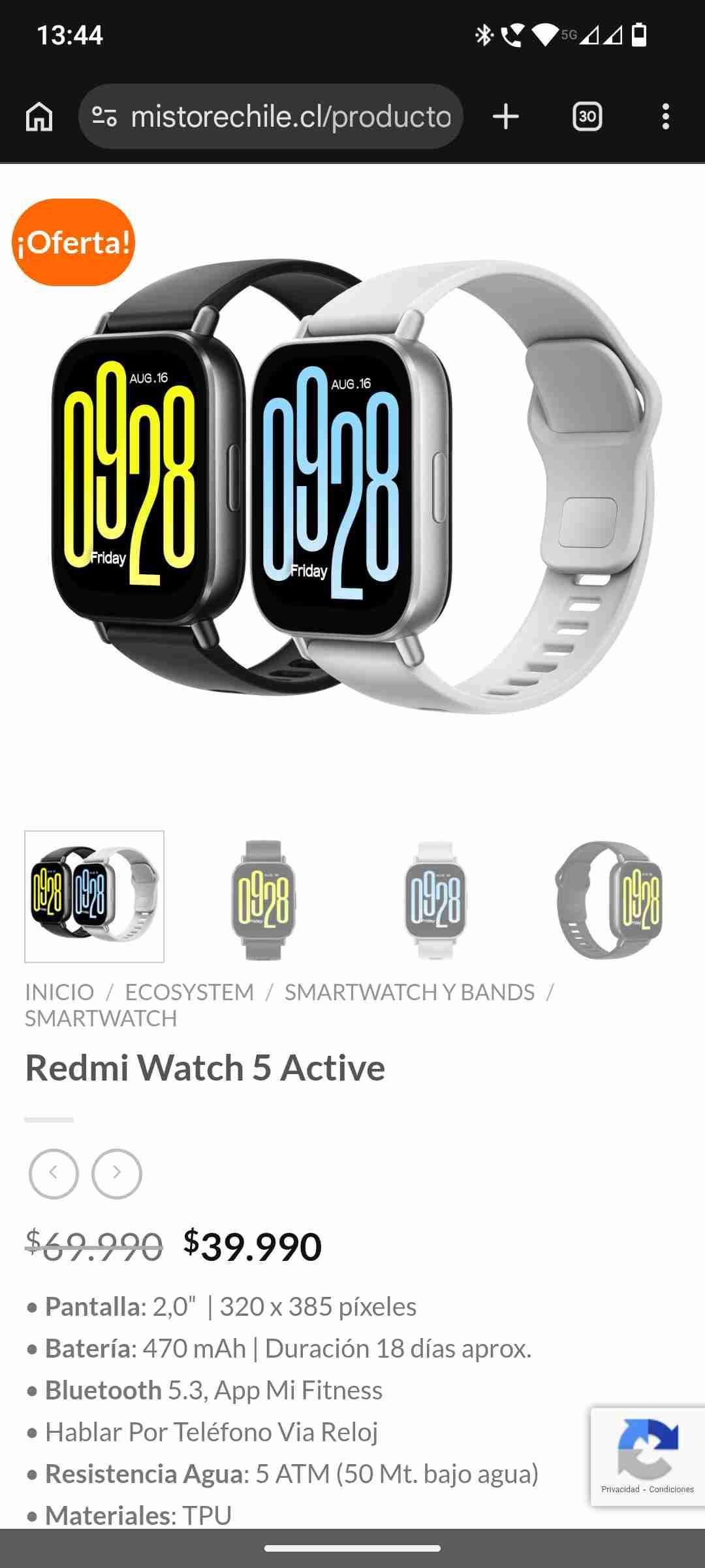 Redmi Watch 5 Active Negro - miniatura 2