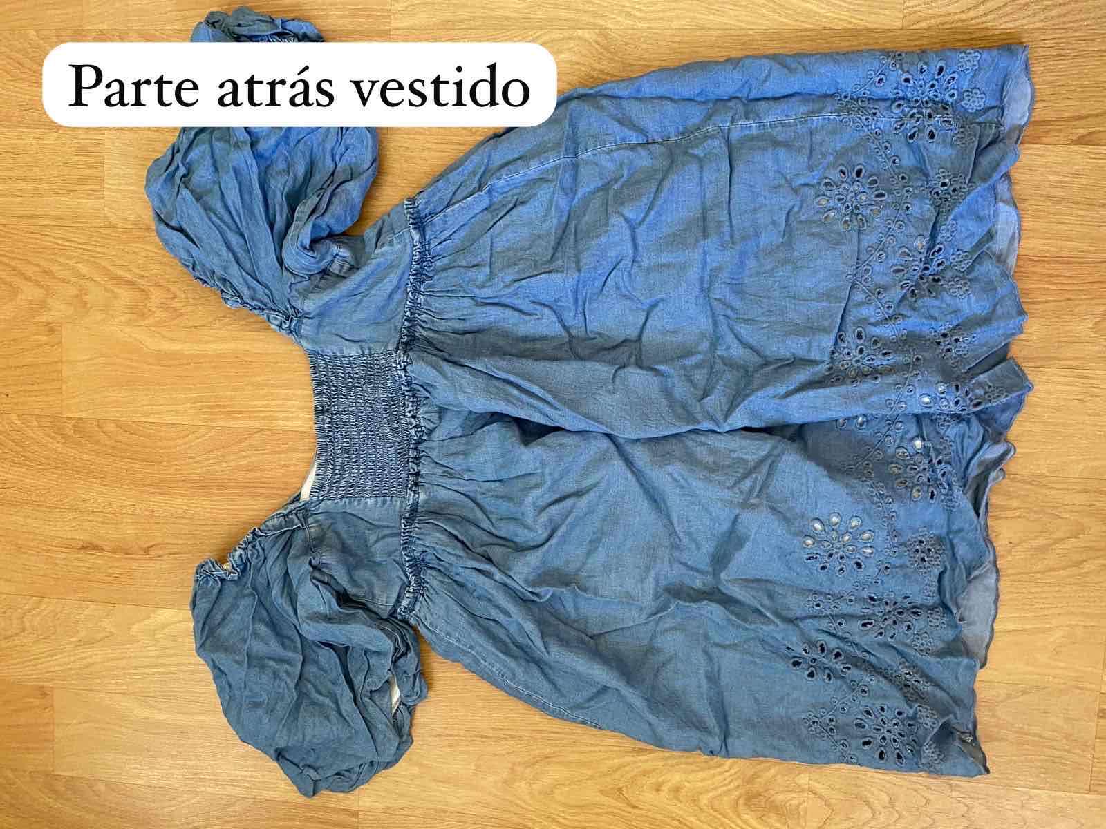 Vestido azul con bordado