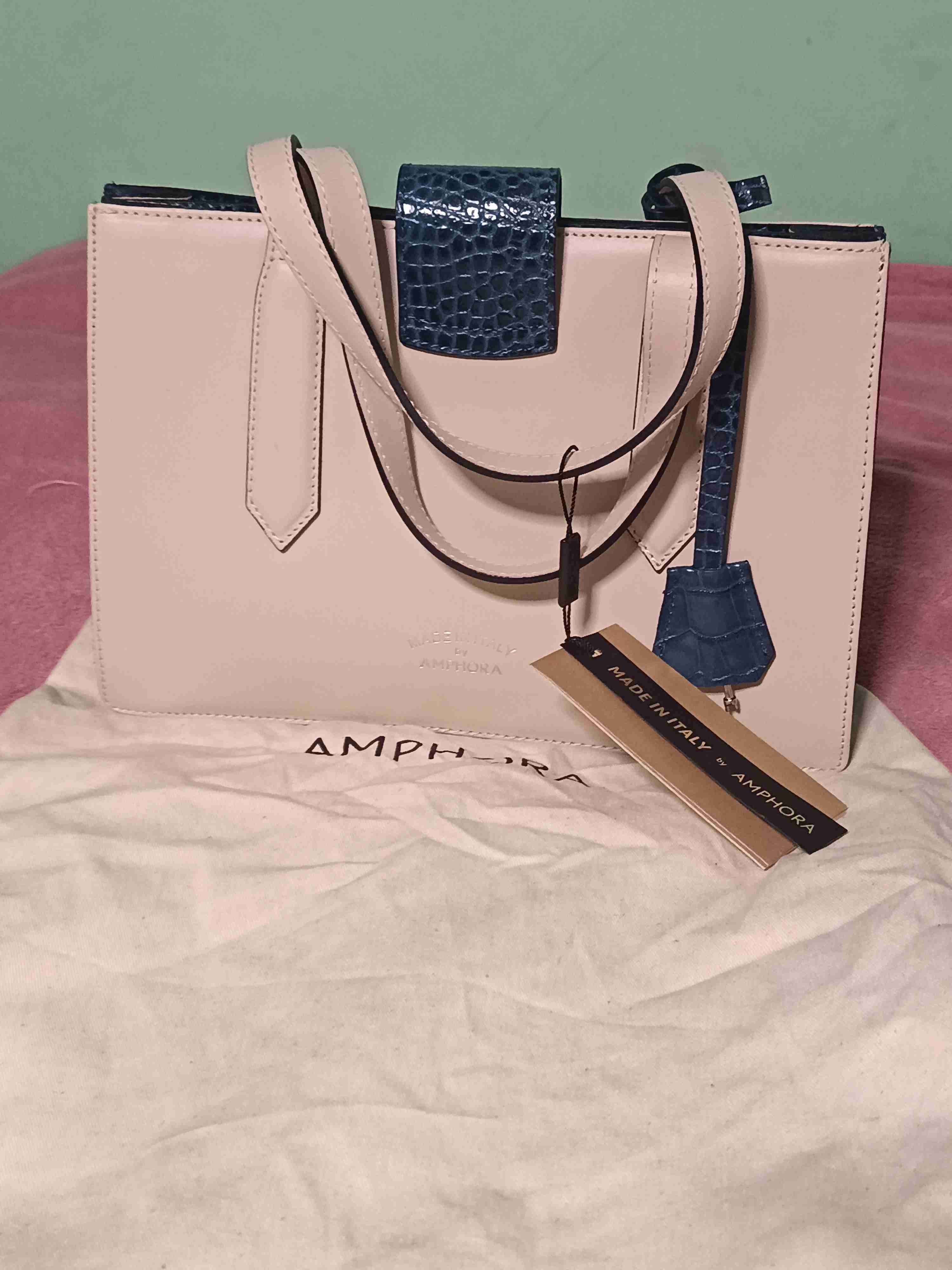 Cartera Amphora beige y azul - miniatura 2