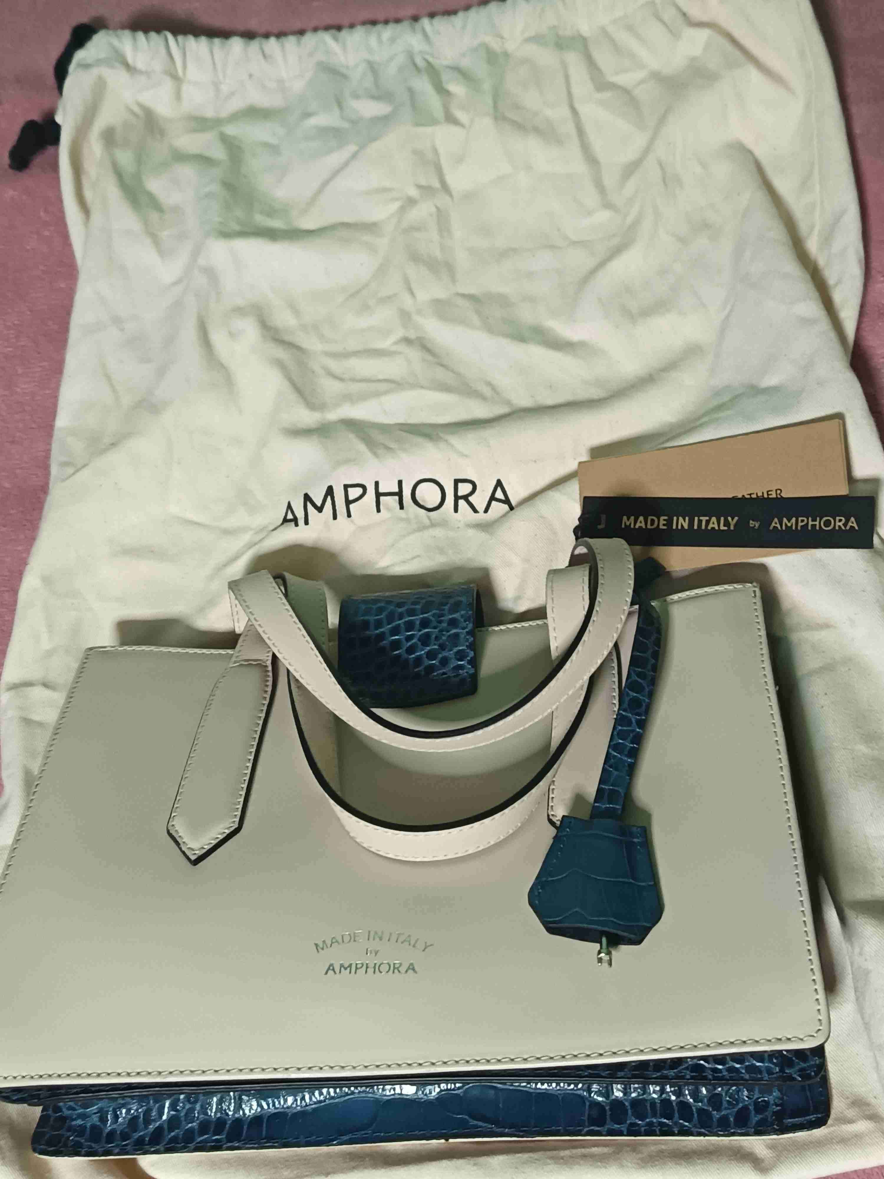 Cartera Amphora beige y azul - miniatura 3