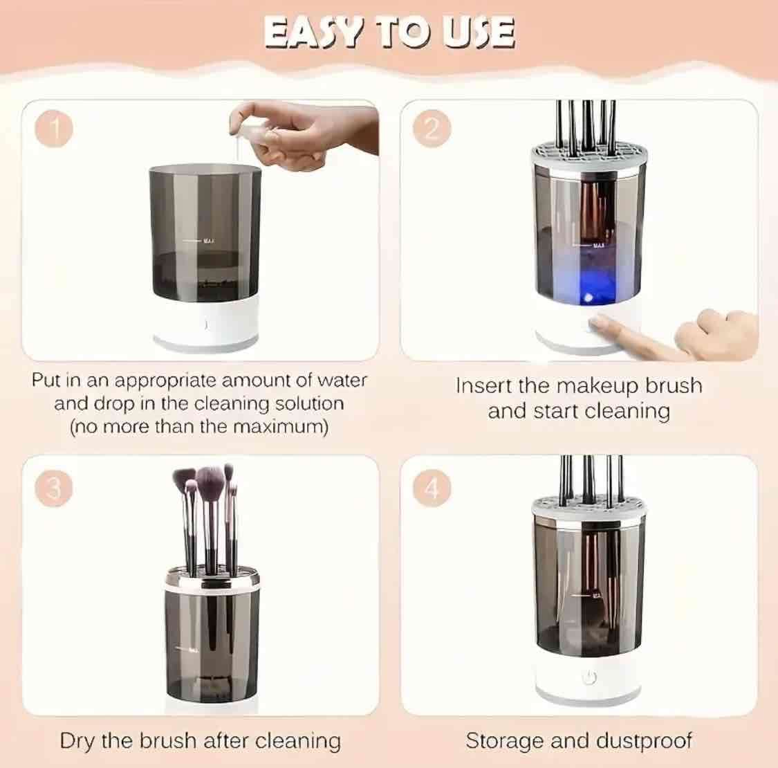 Limpiador eléctrico de brochas de maquillaje - miniatura 6