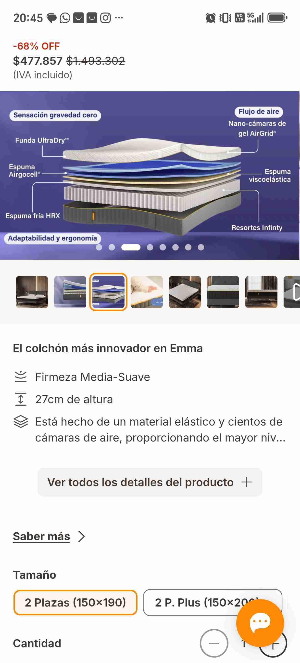 Colchón Emma 2 Plazas - miniatura 4