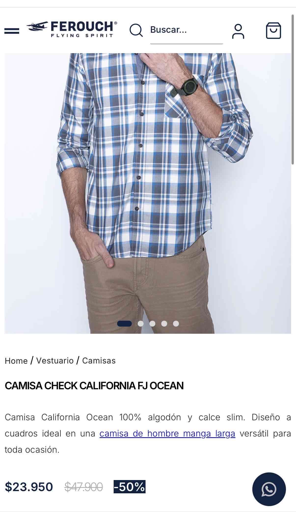 Camisa cuadros Ferouch talla S - miniatura 3