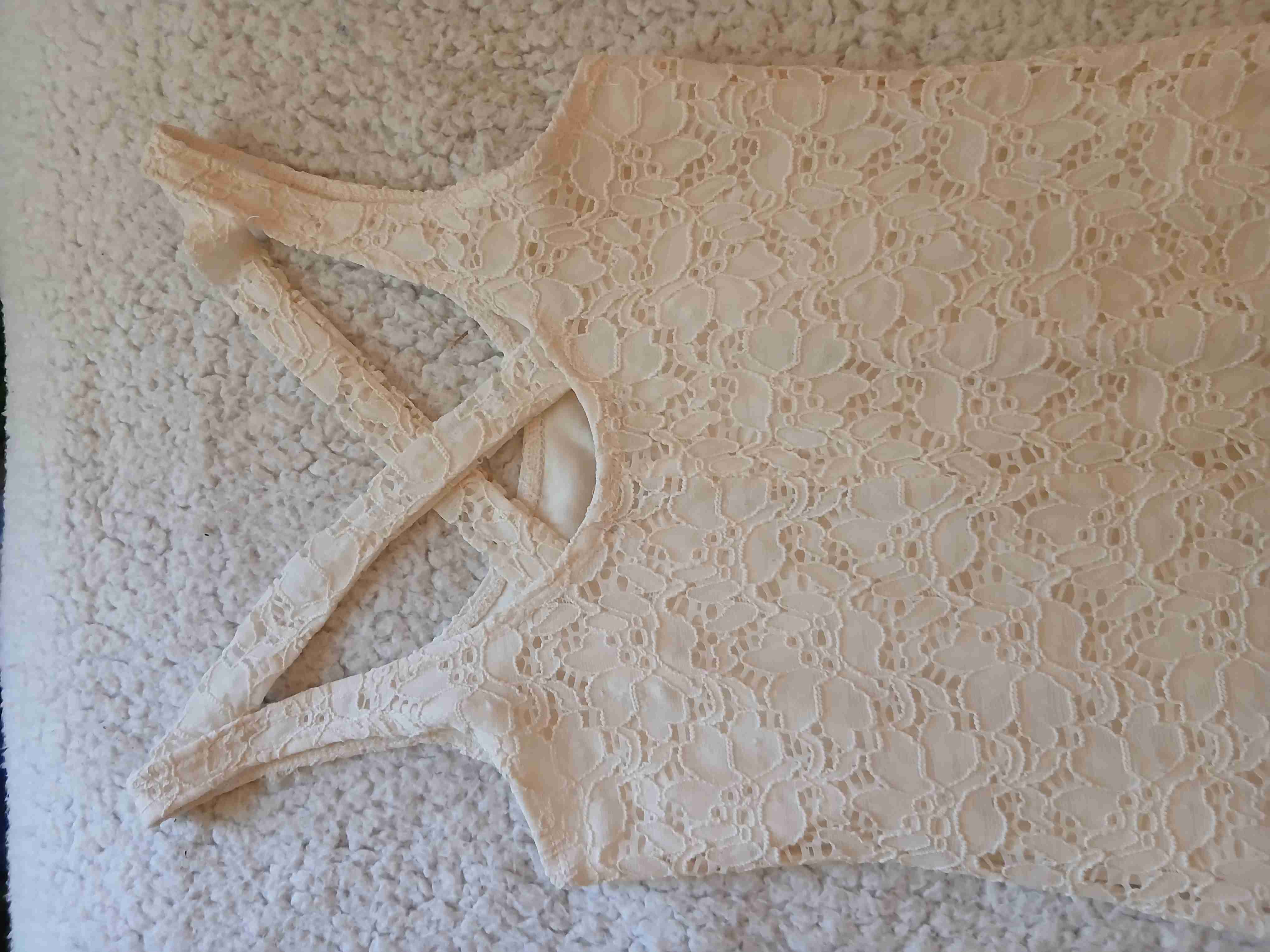 Vestido de encaje beige - miniatura 3