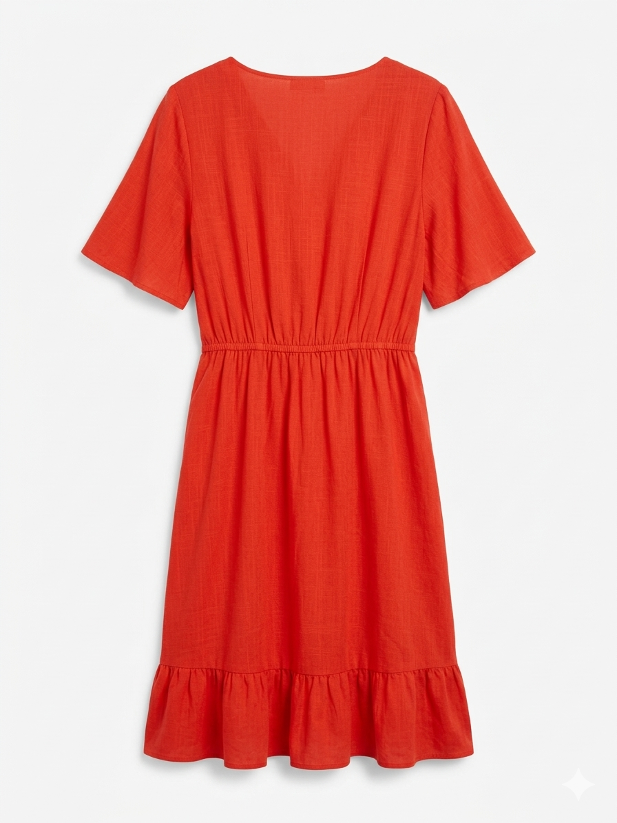 Vestido rojo anaranjado de verano. Marca Anko - miniatura 2