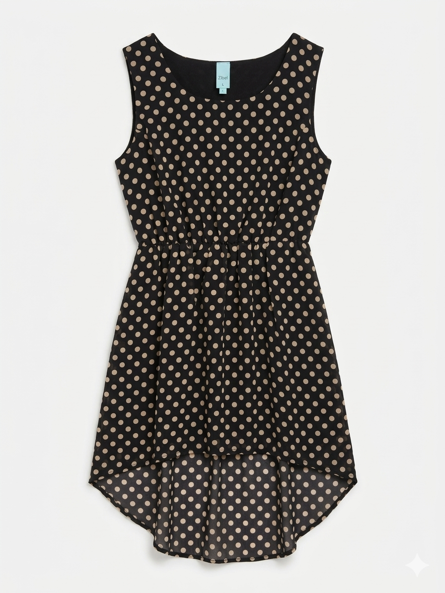 Vestido Zibel negro de lunares