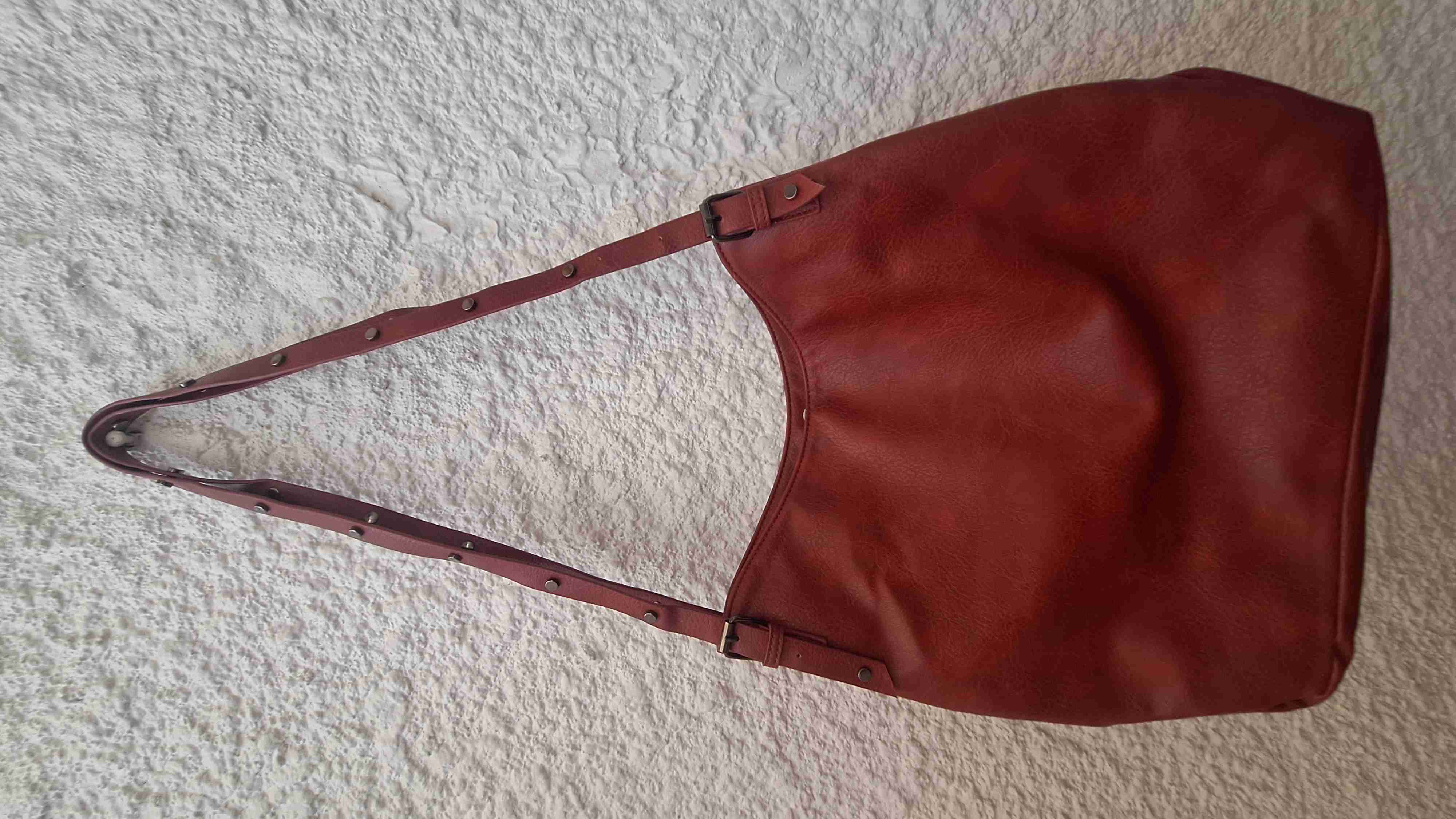 Cartera cuero ecológico rojo/burdeo Foster