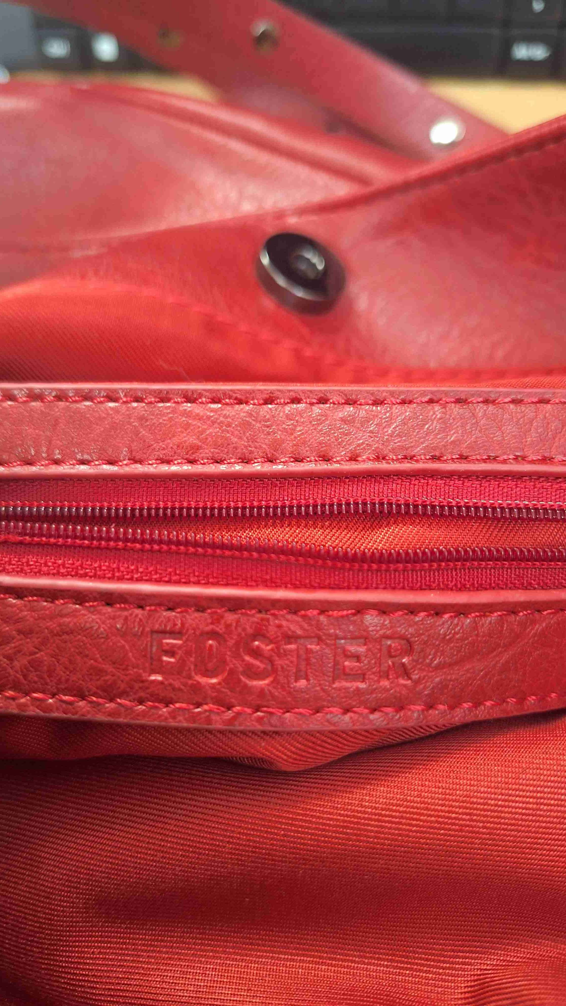 Cartera cuero ecológico rojo/burdeo Foster - miniatura 3