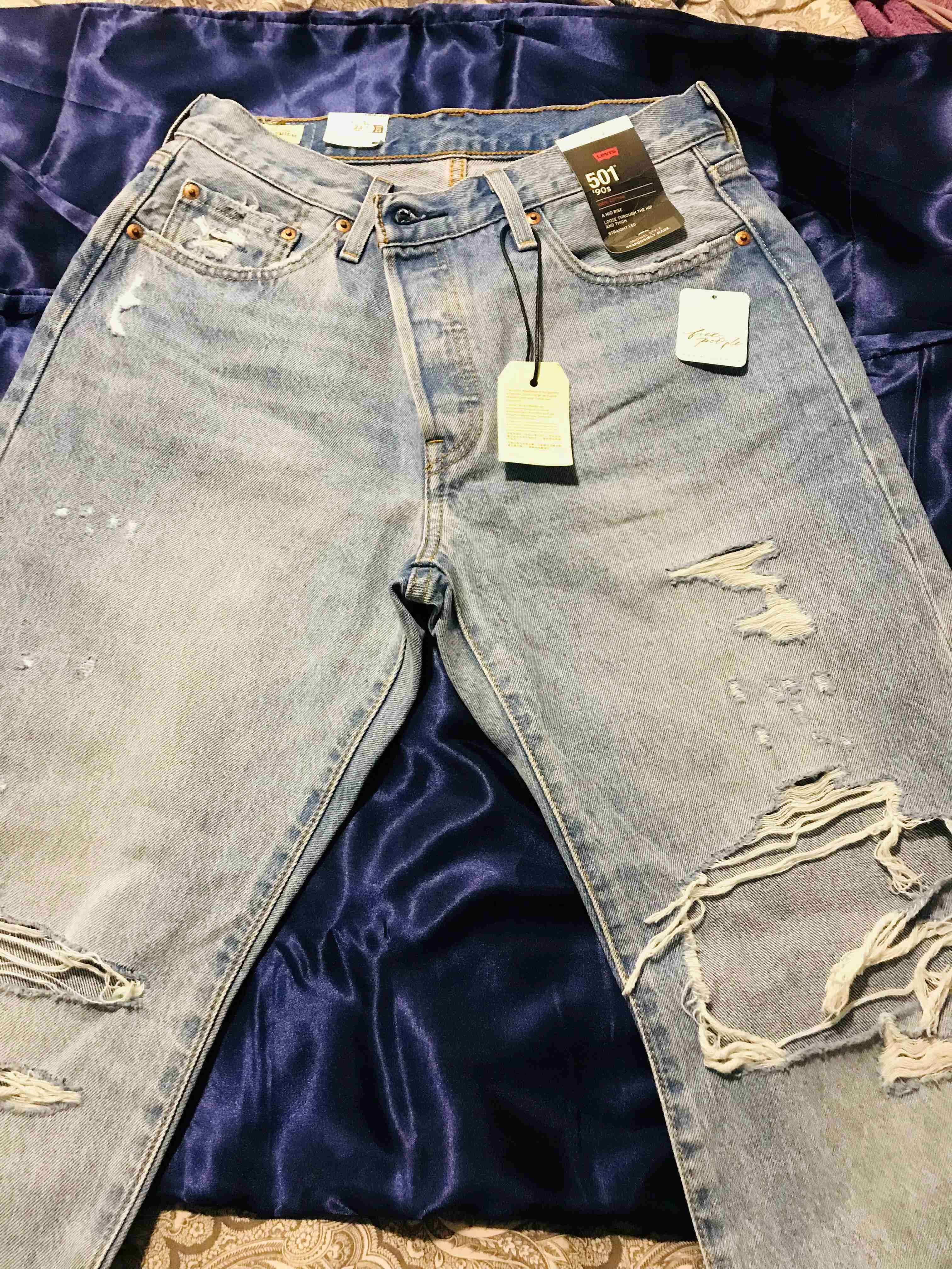 Jeans desgastados azules 501 Levis