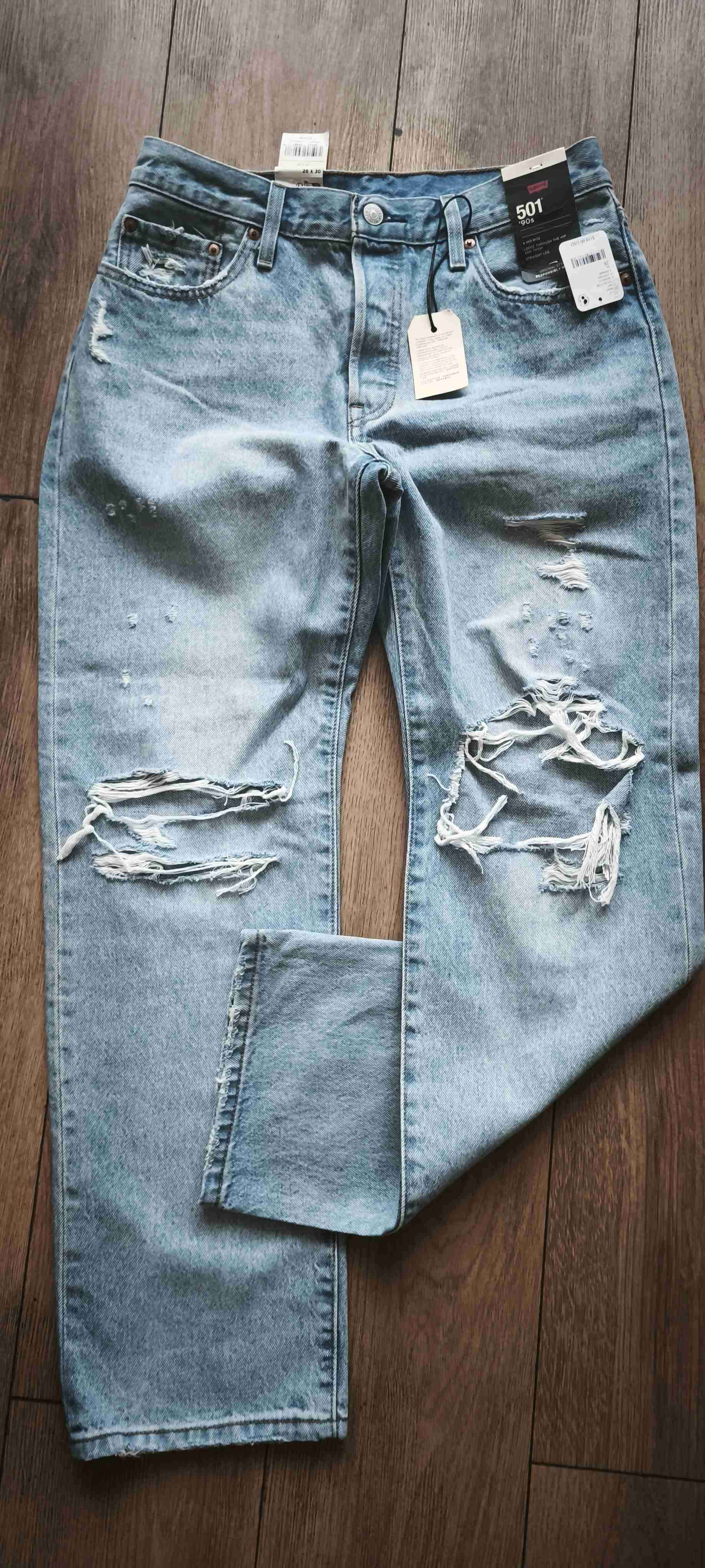 Jeans desgastados azules 501 Levis - miniatura 2