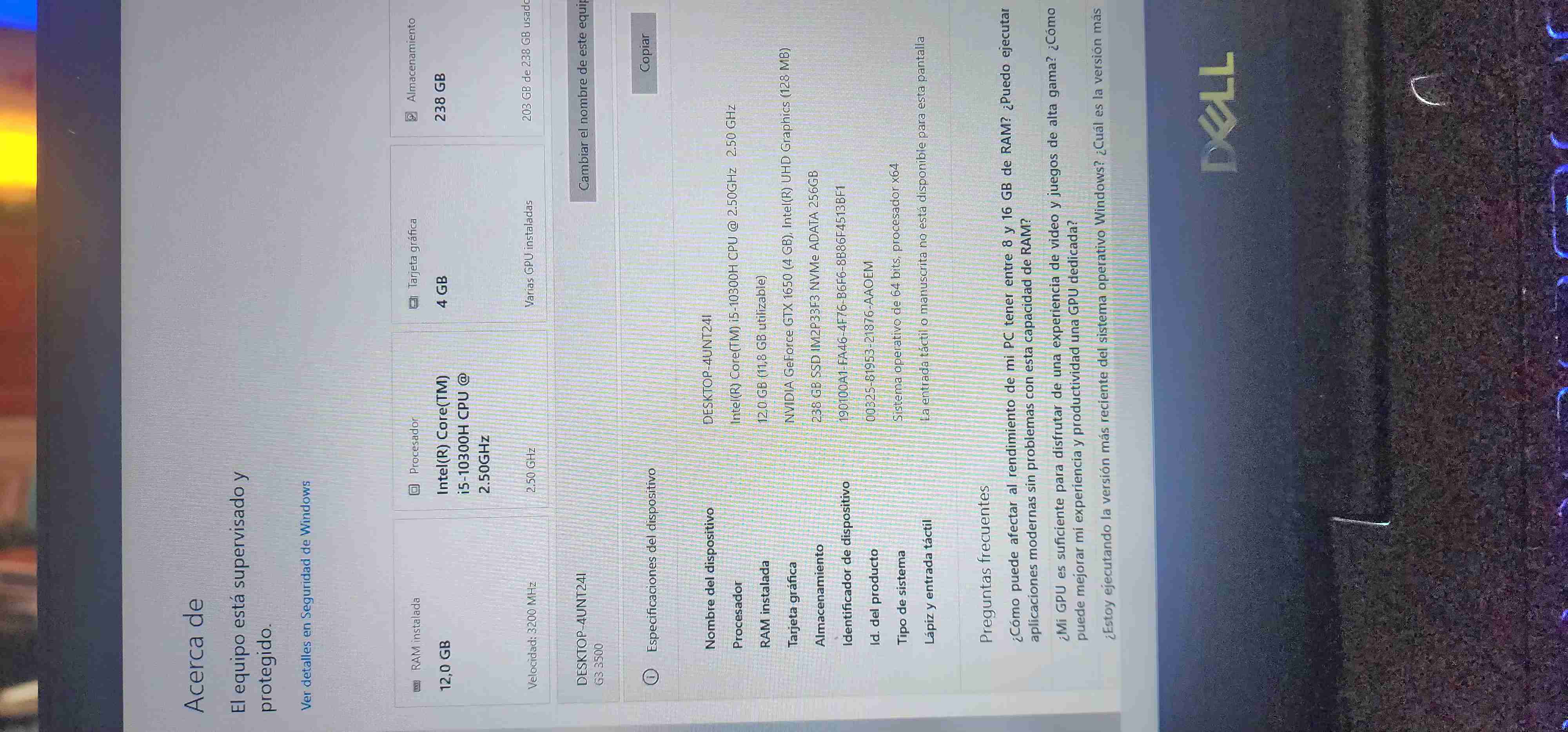 Notebook Dell G3-3500 usado - miniatura 5