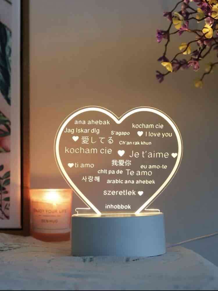 Lámpara LED corazón mensajes - miniatura 3