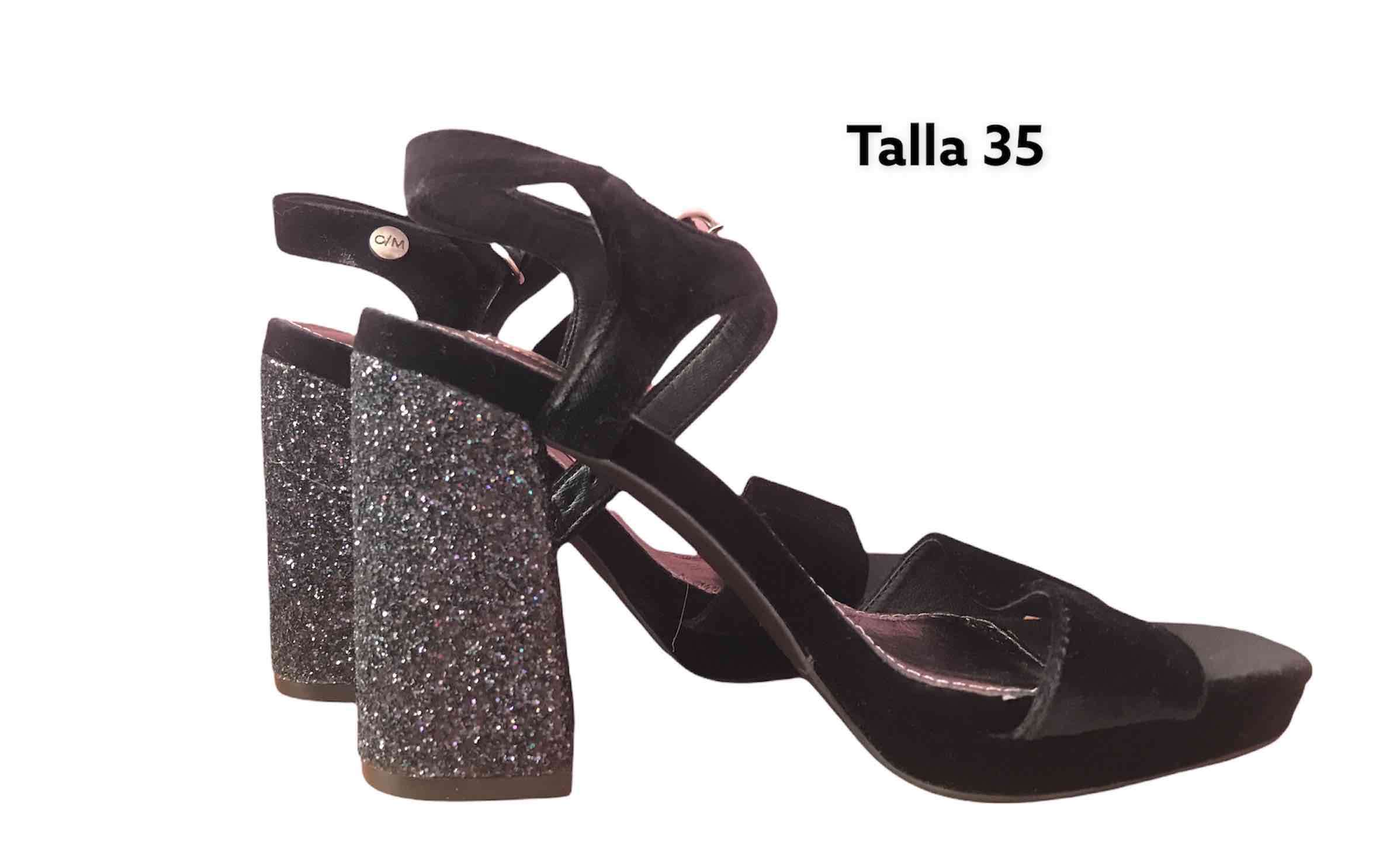Tacones glitter negros