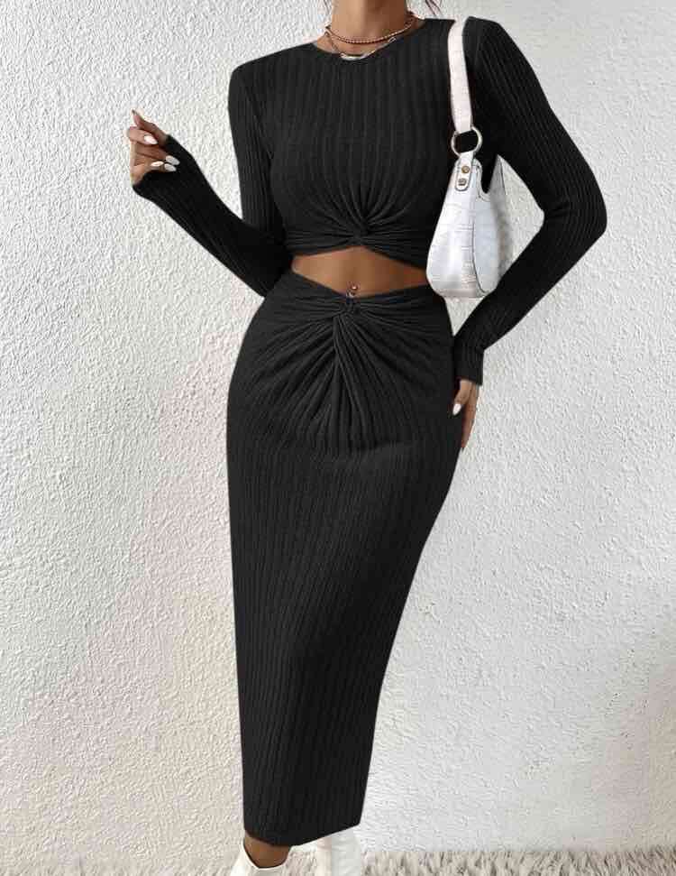 Conjunto negro de punto - miniatura 4