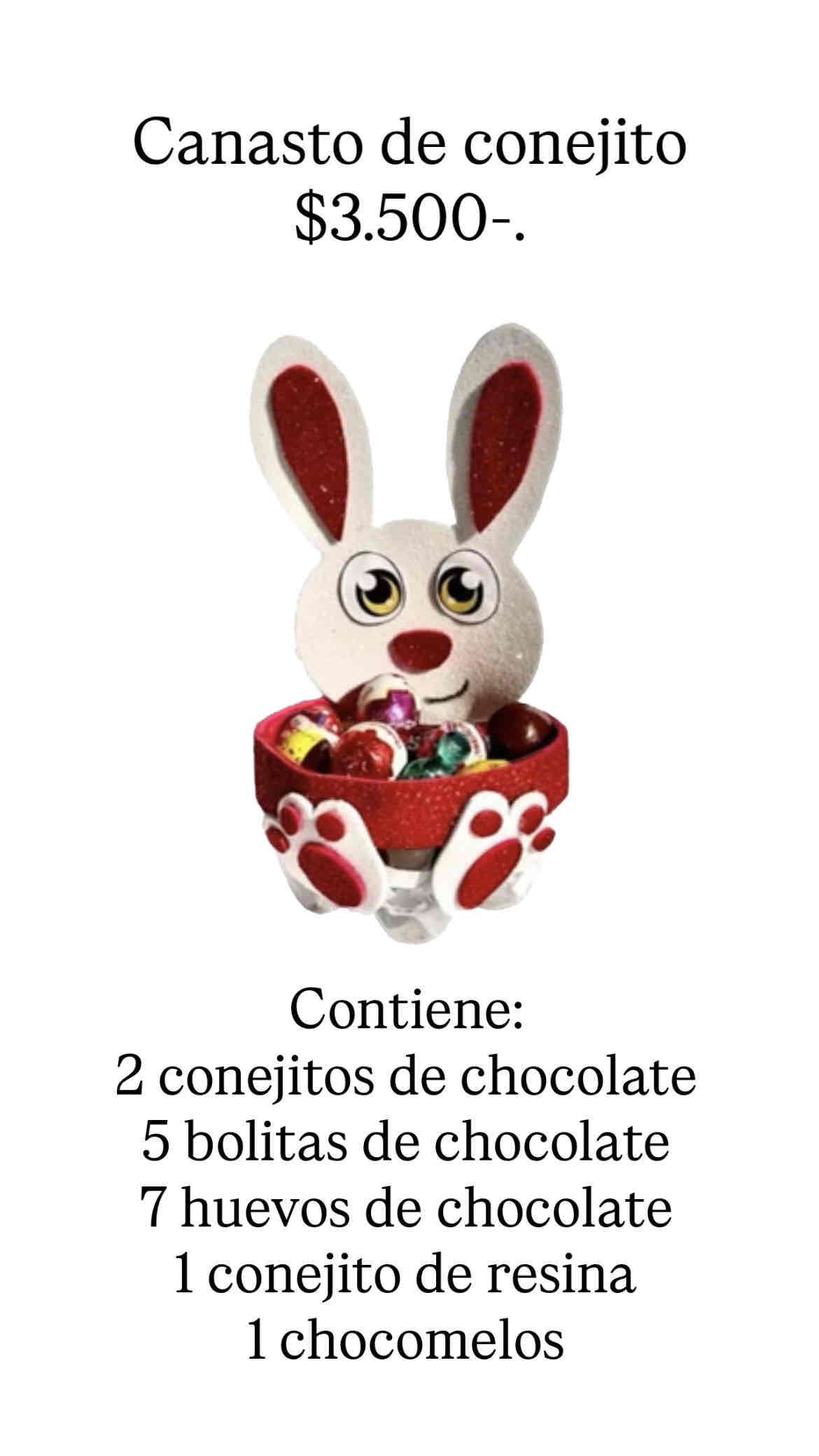 Canasto de conejito con chocolates