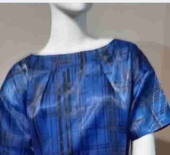 Vestido corto azul estampado - miniatura 2