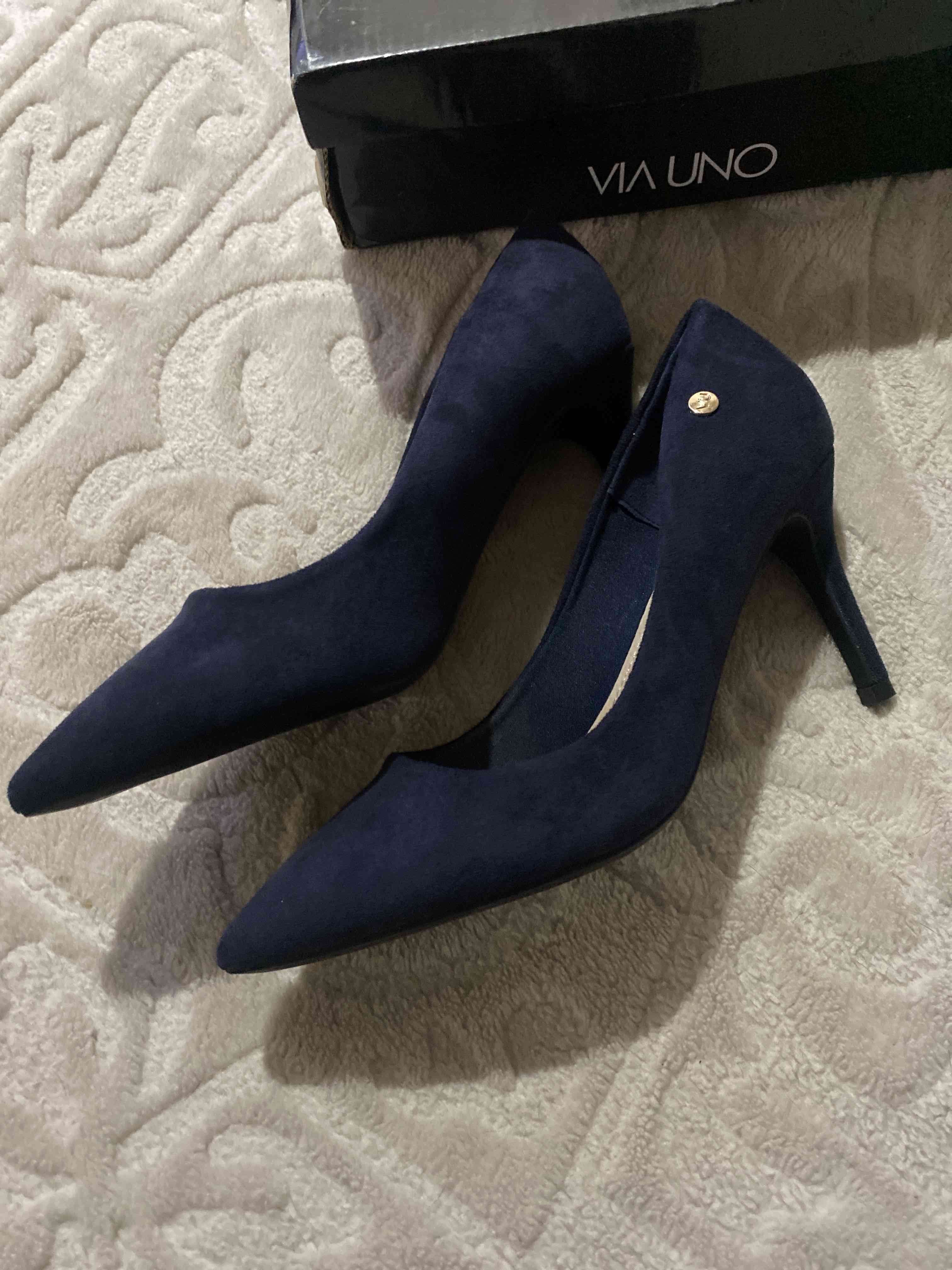 Zapatos de taco azul marino Via Uno - miniatura 2