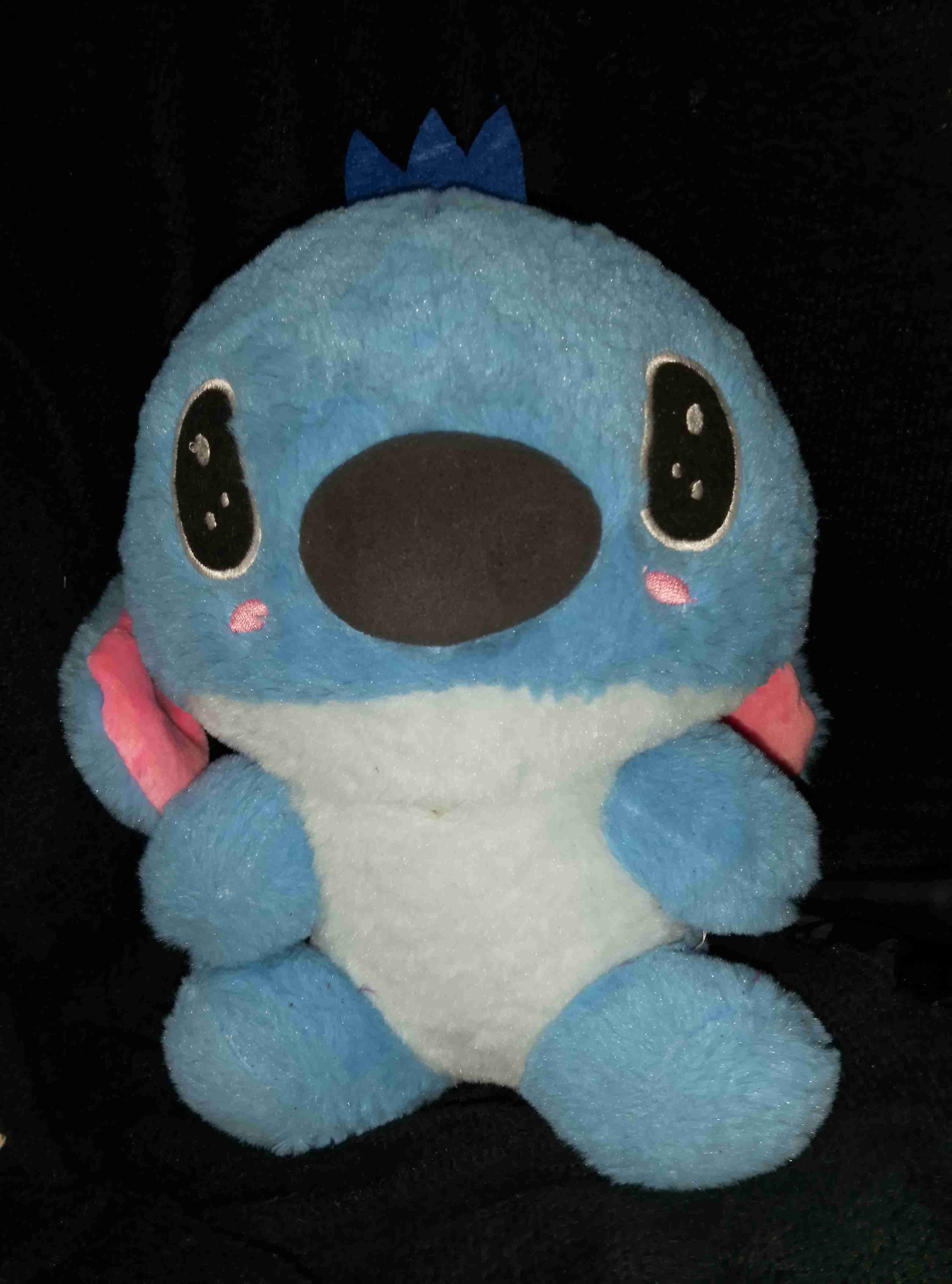 Peluche stitch azul con orejas rosas