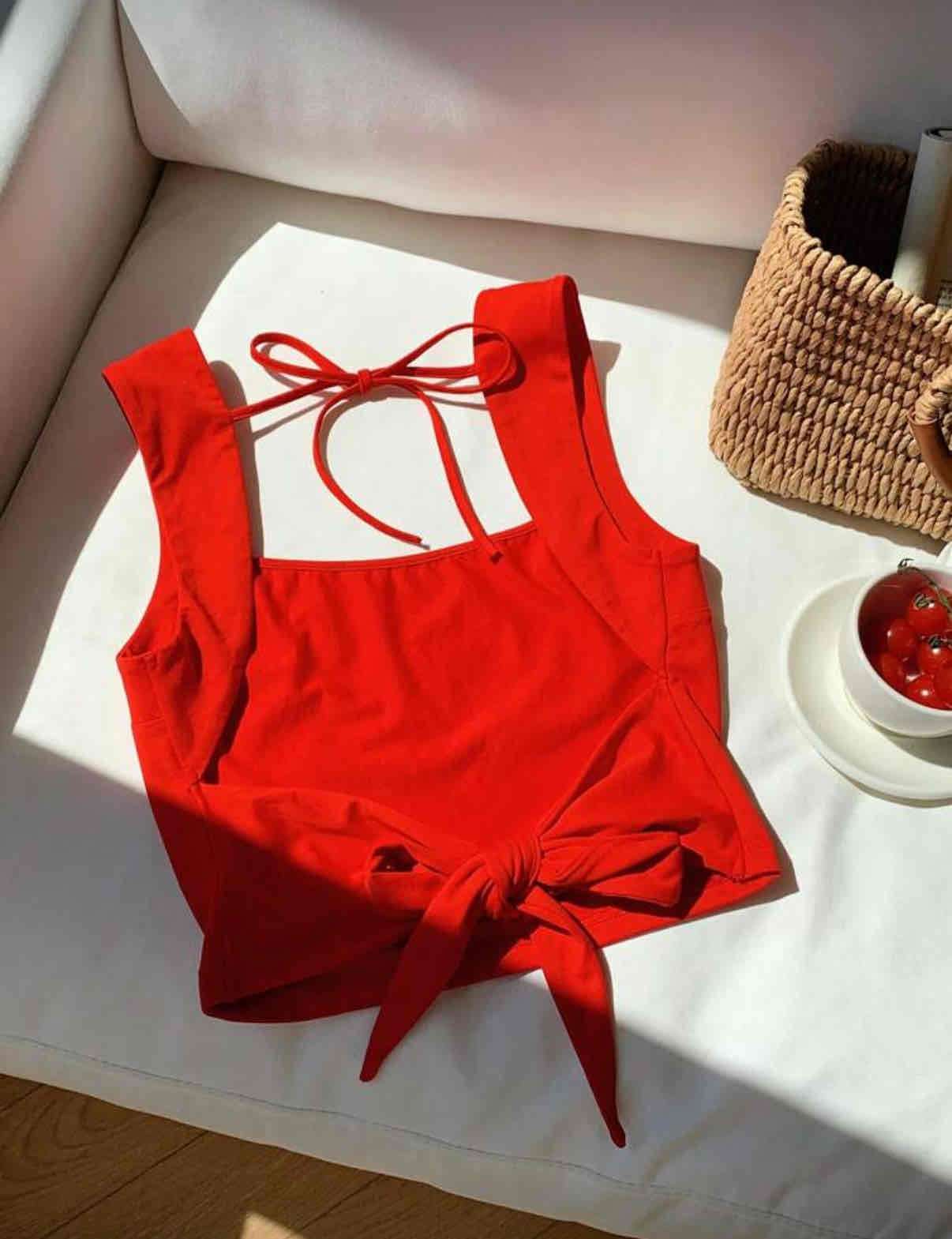 Top rojo con lazo - miniatura 2