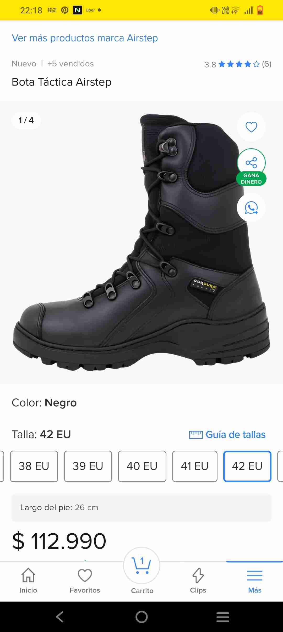 Botas tacticas negras resistentes - 2