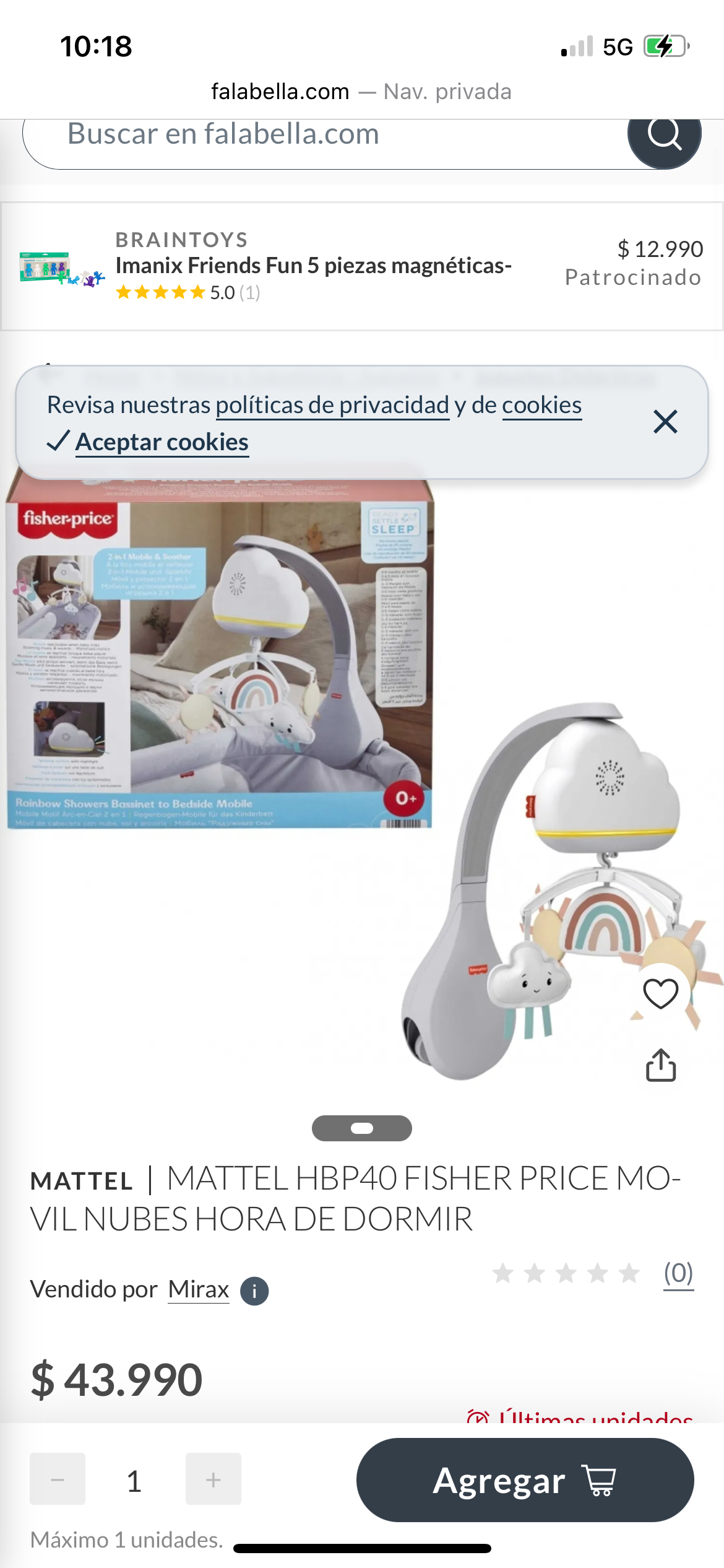 Cuna blanca para bebé - miniatura 2