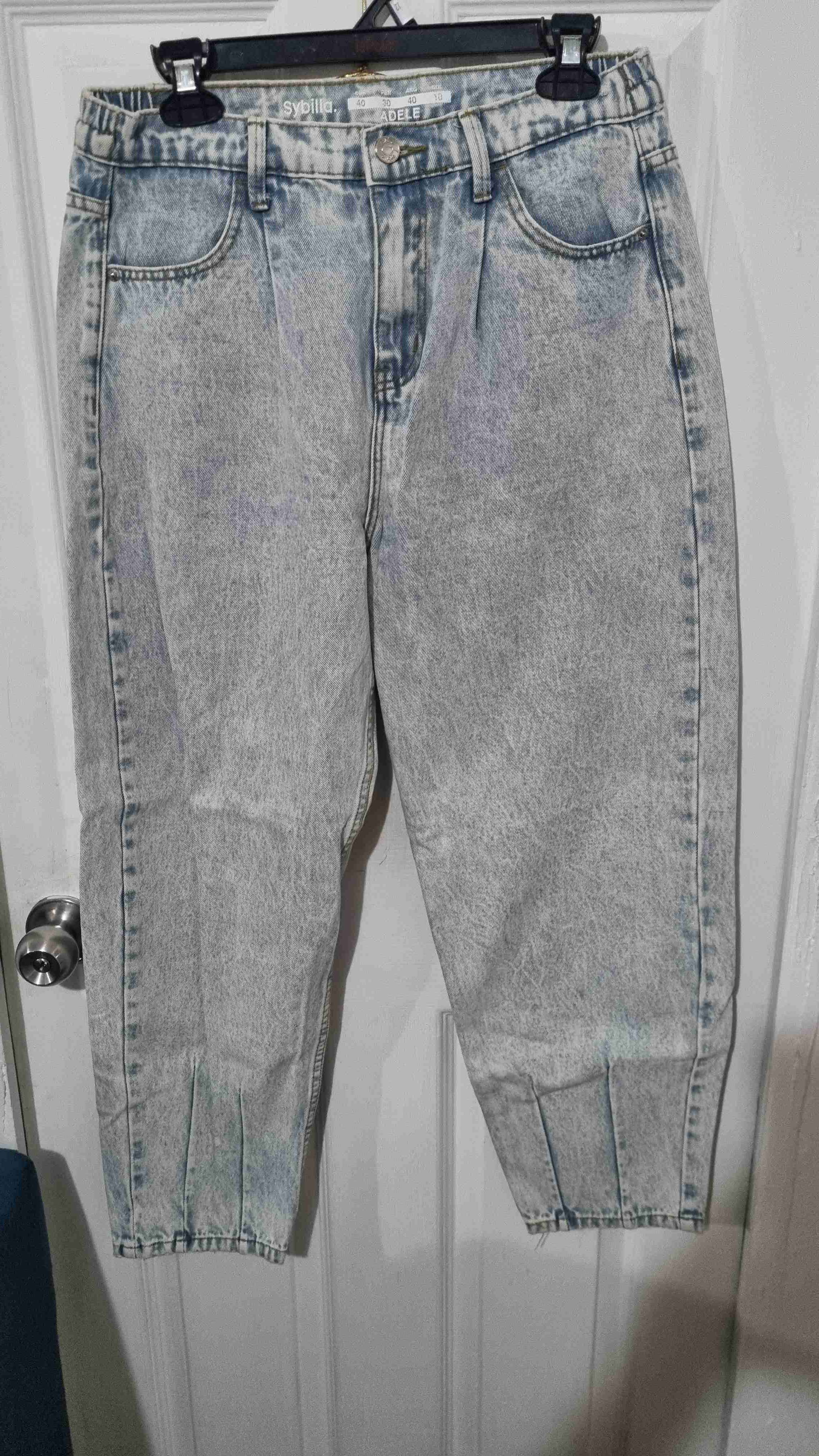 Jeans Sybilla celeste gris desgastado