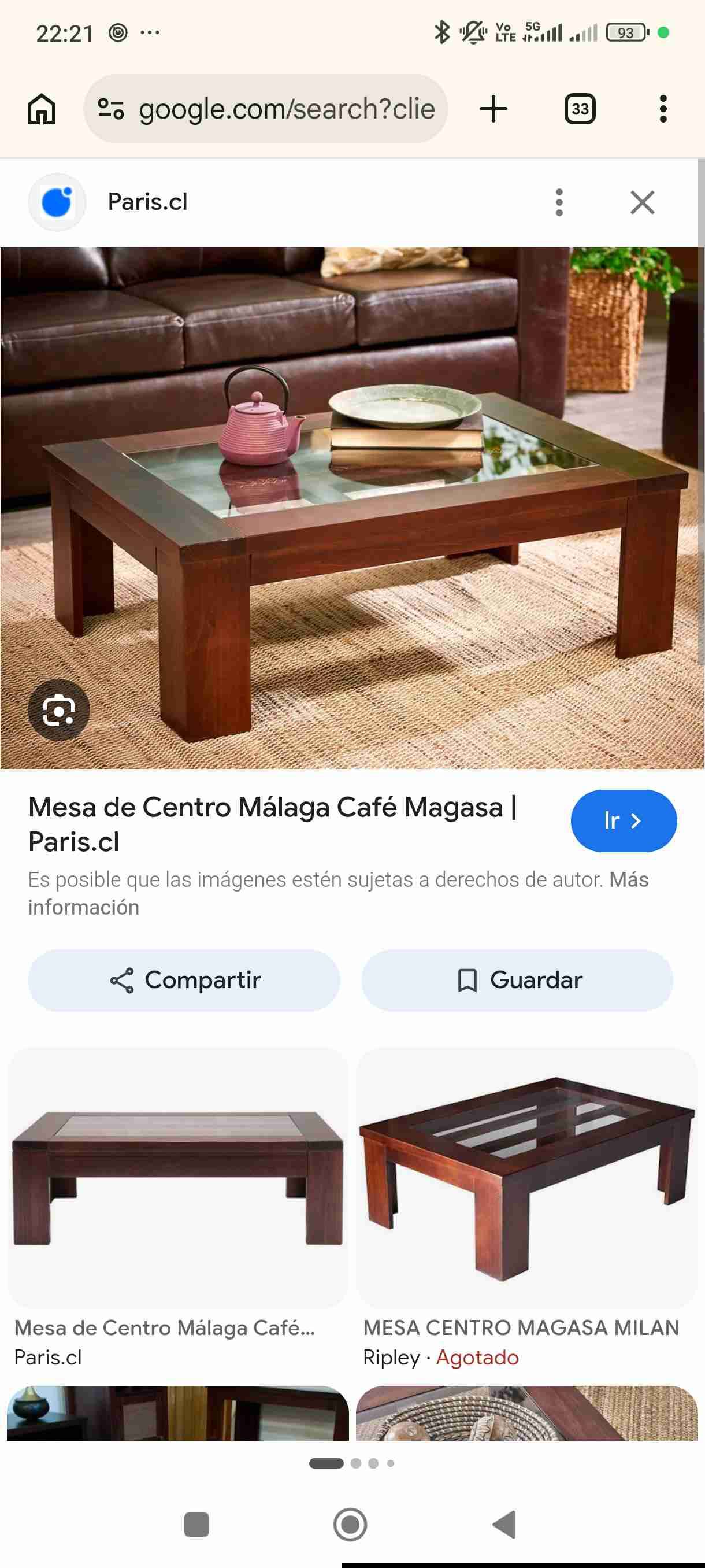 Mesa de centro de madera y vidrio - miniatura 2