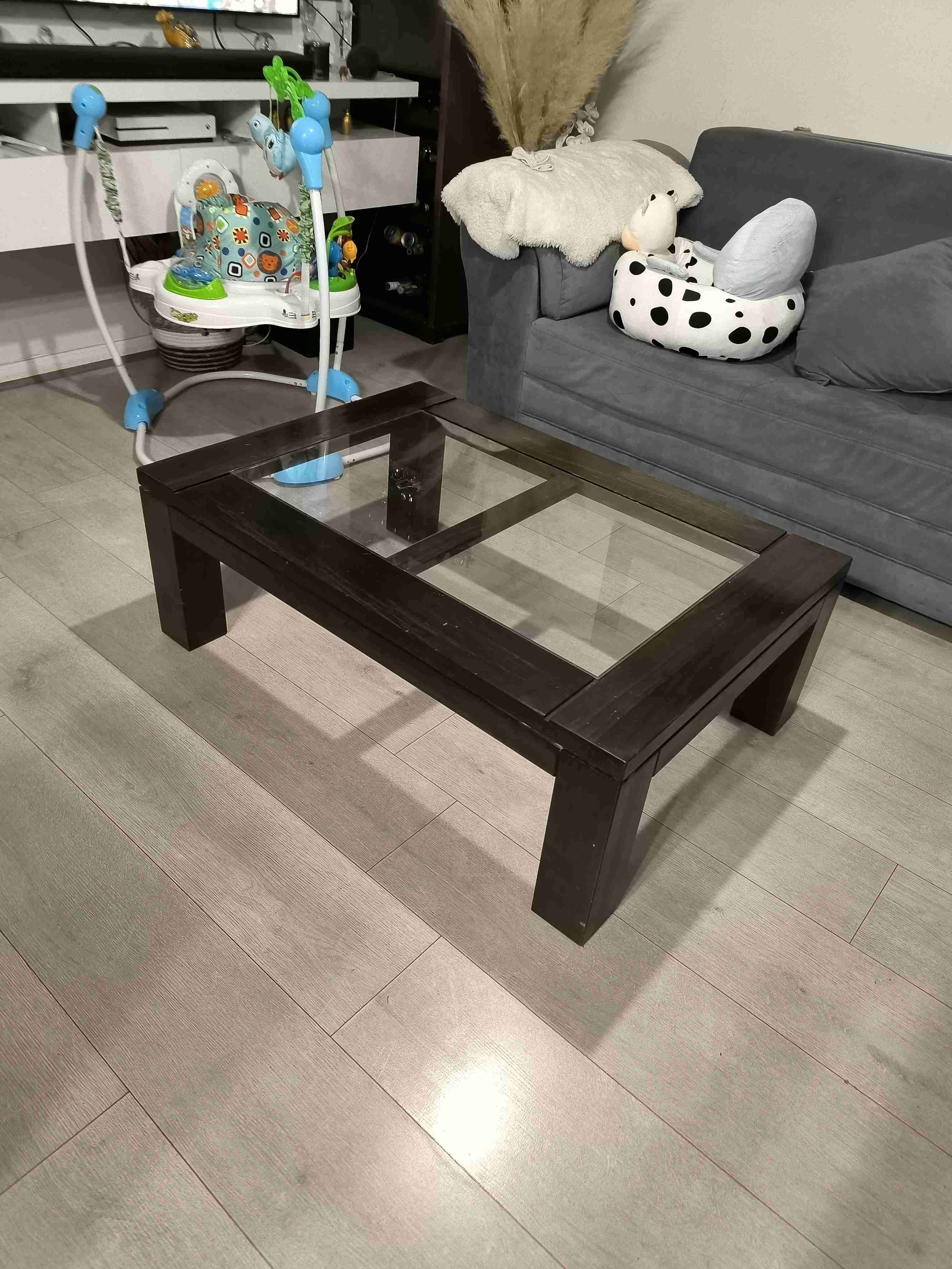 Mesa de centro de madera y vidrio - miniatura 4