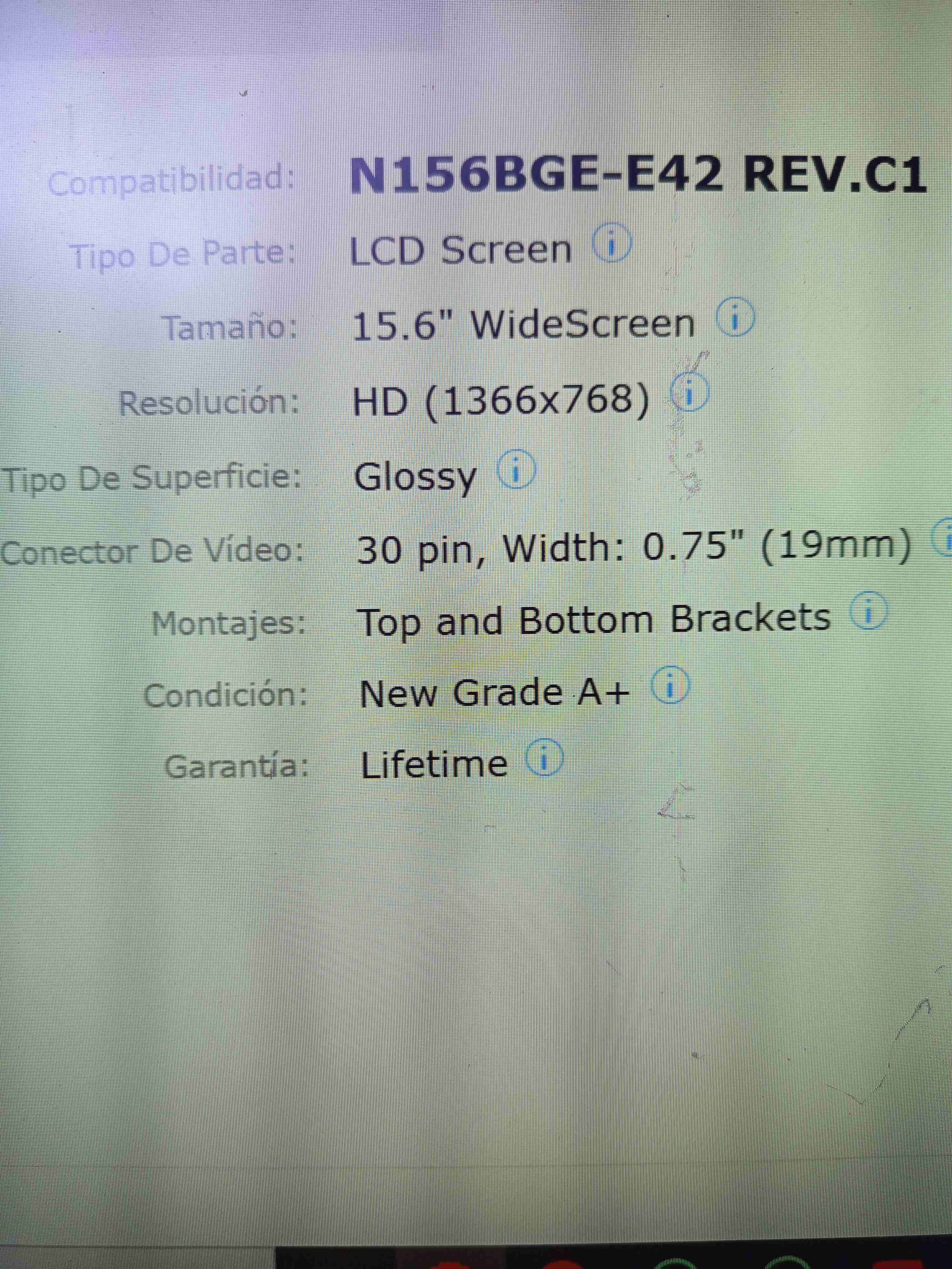 Pantalla led ultra slim 30 pines glossy - miniatura 5