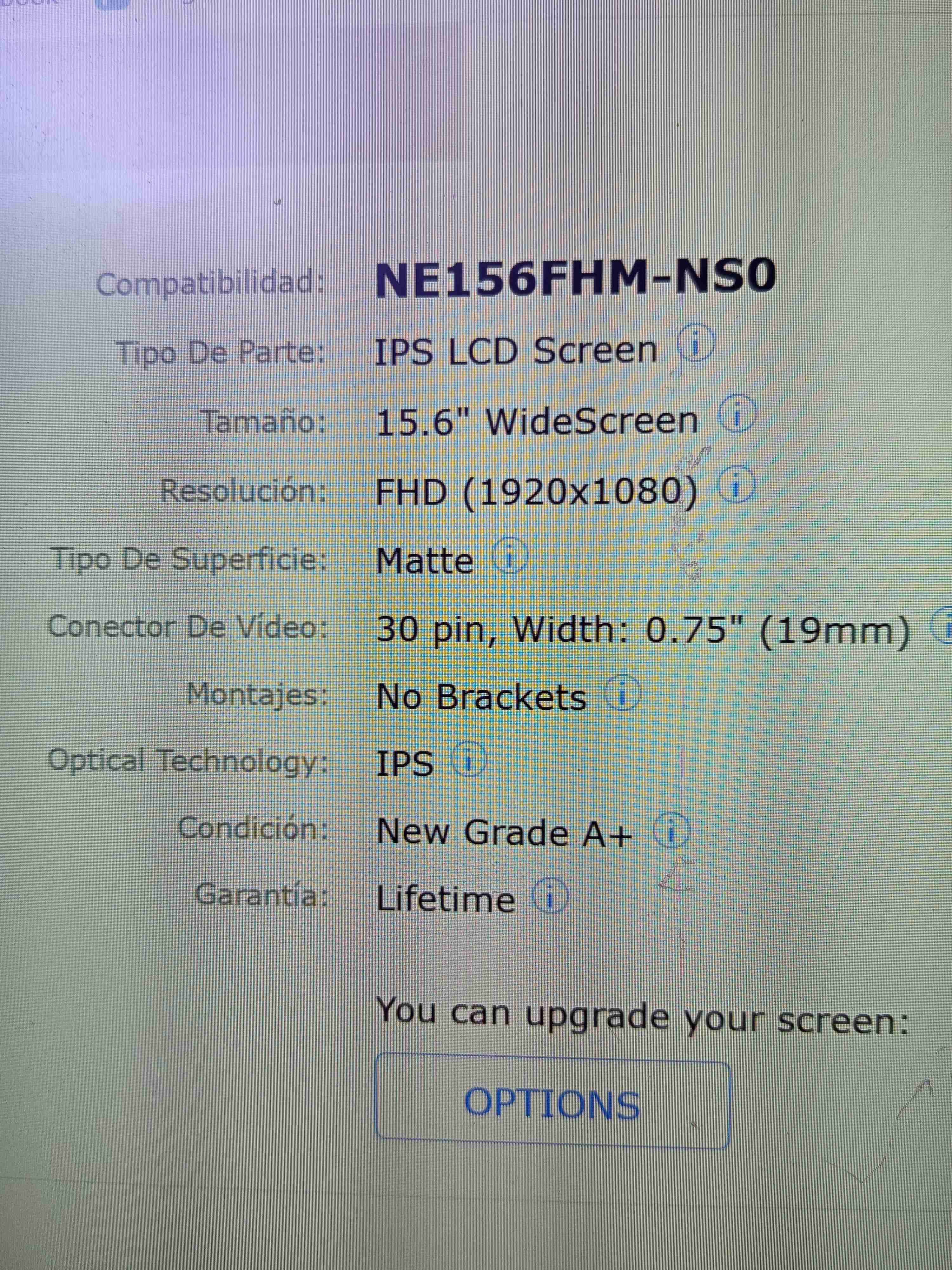 Pantalla led 15.6 ultra slim 30 pines - miniatura 6