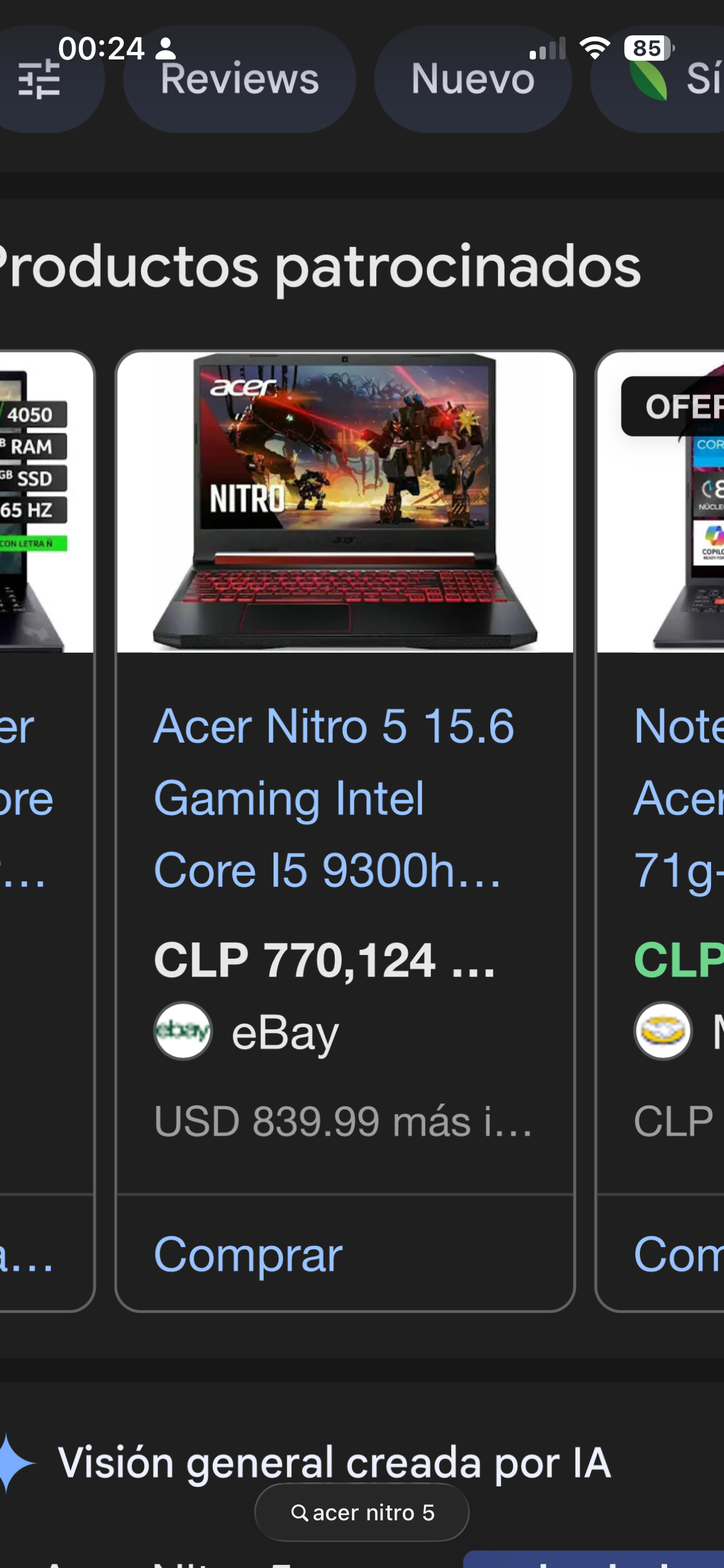 Laptop gaming Acer nitro 5 - miniatura 3