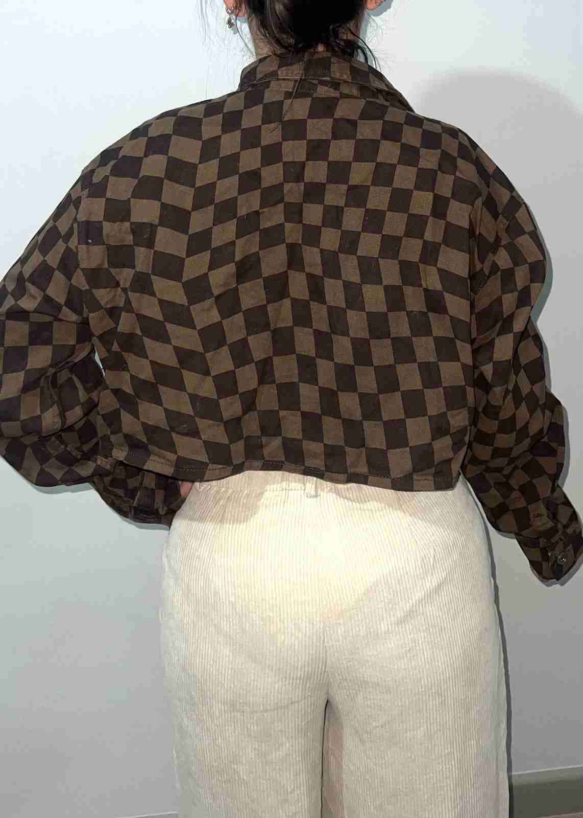 Chaqueta café cuadrillé H&M - miniatura 2