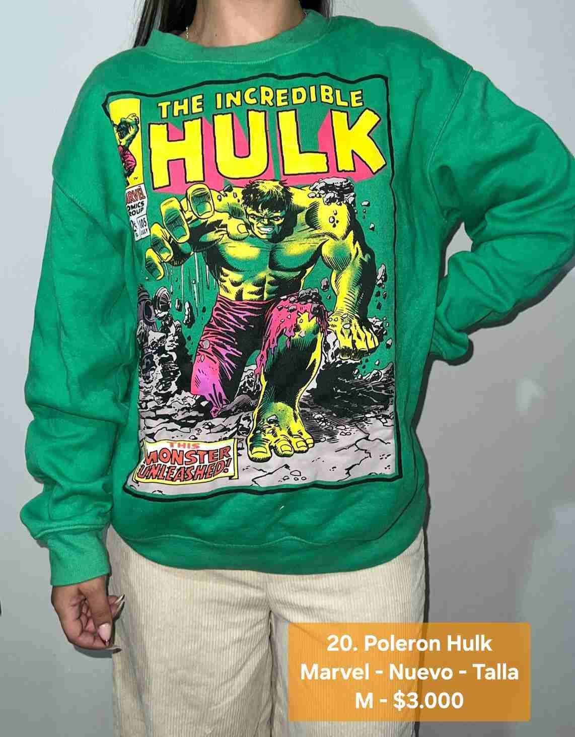 Polerón Hulk Marvel verde