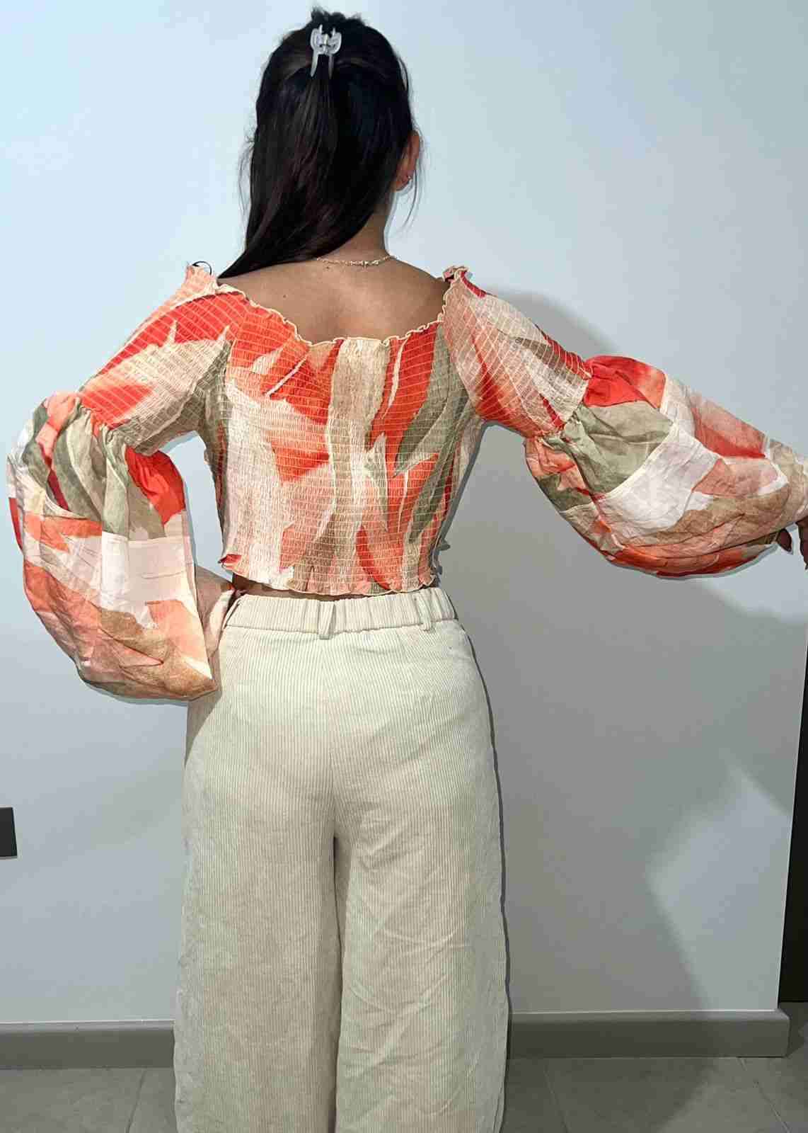 Blusa manga globo naranja H&M - miniatura 2